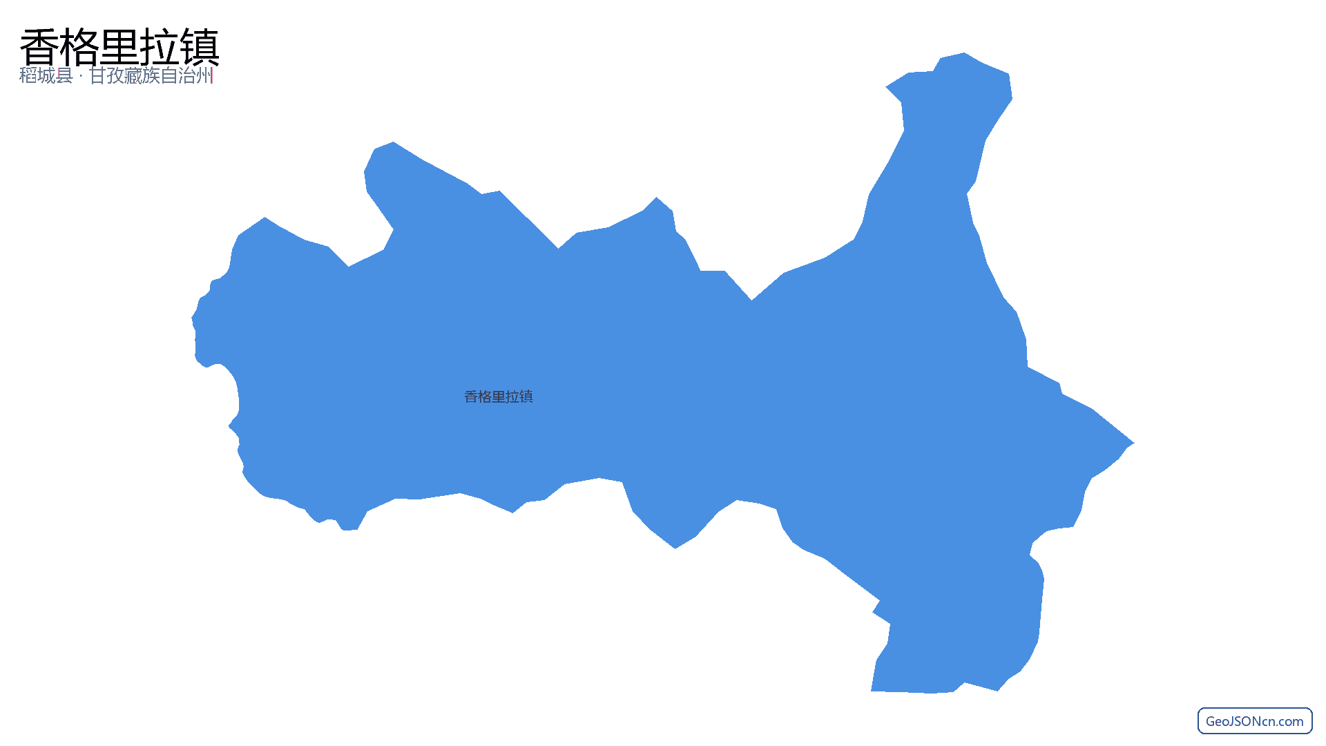香格里拉镇行政区划边界地图（稻城县·甘孜藏族自治州）,提供GeoJSON、SHP矢量边界数据下载及高清地图大图(PNG/JPG) - GeoJSONcn.com