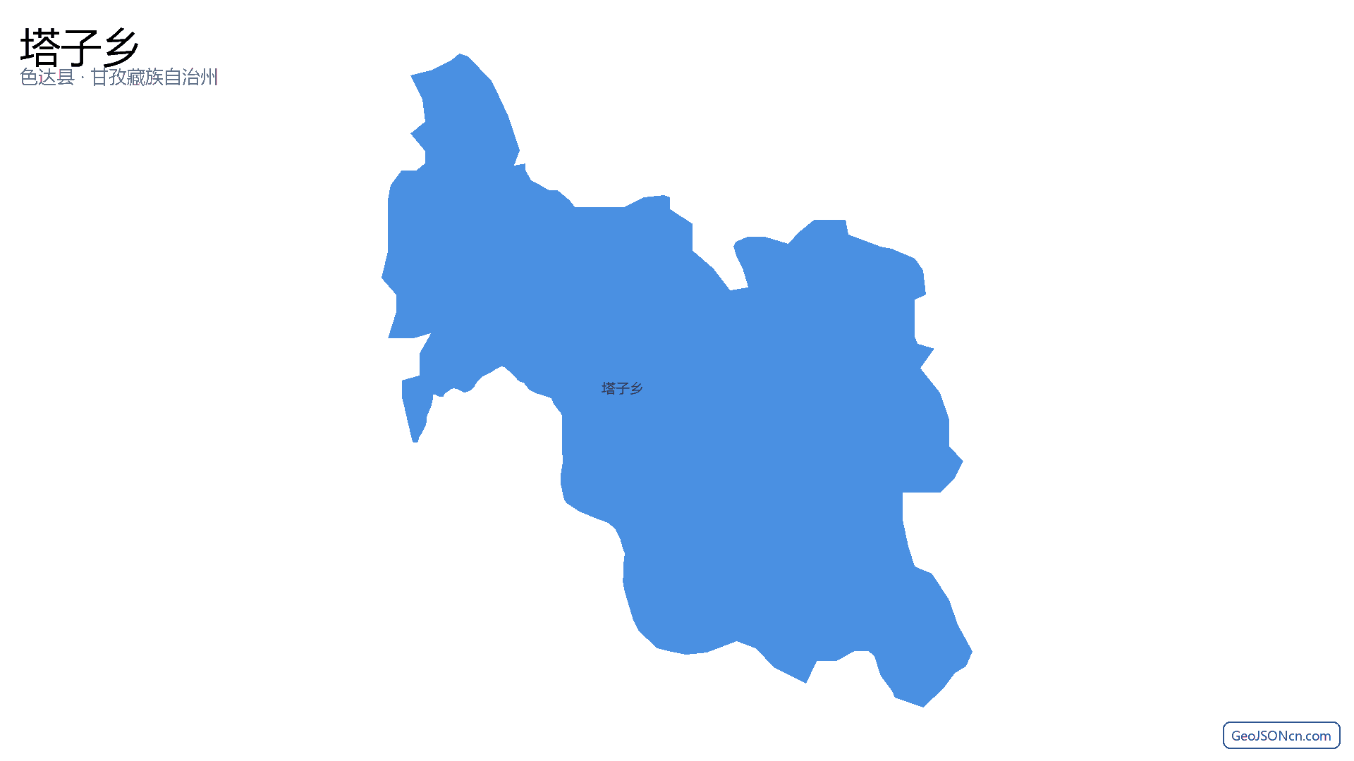 塔子乡行政区划边界地图（色达县·甘孜藏族自治州）,提供GeoJSON、SHP矢量边界数据下载及高清地图大图(PNG/JPG) - GeoJSONcn.com