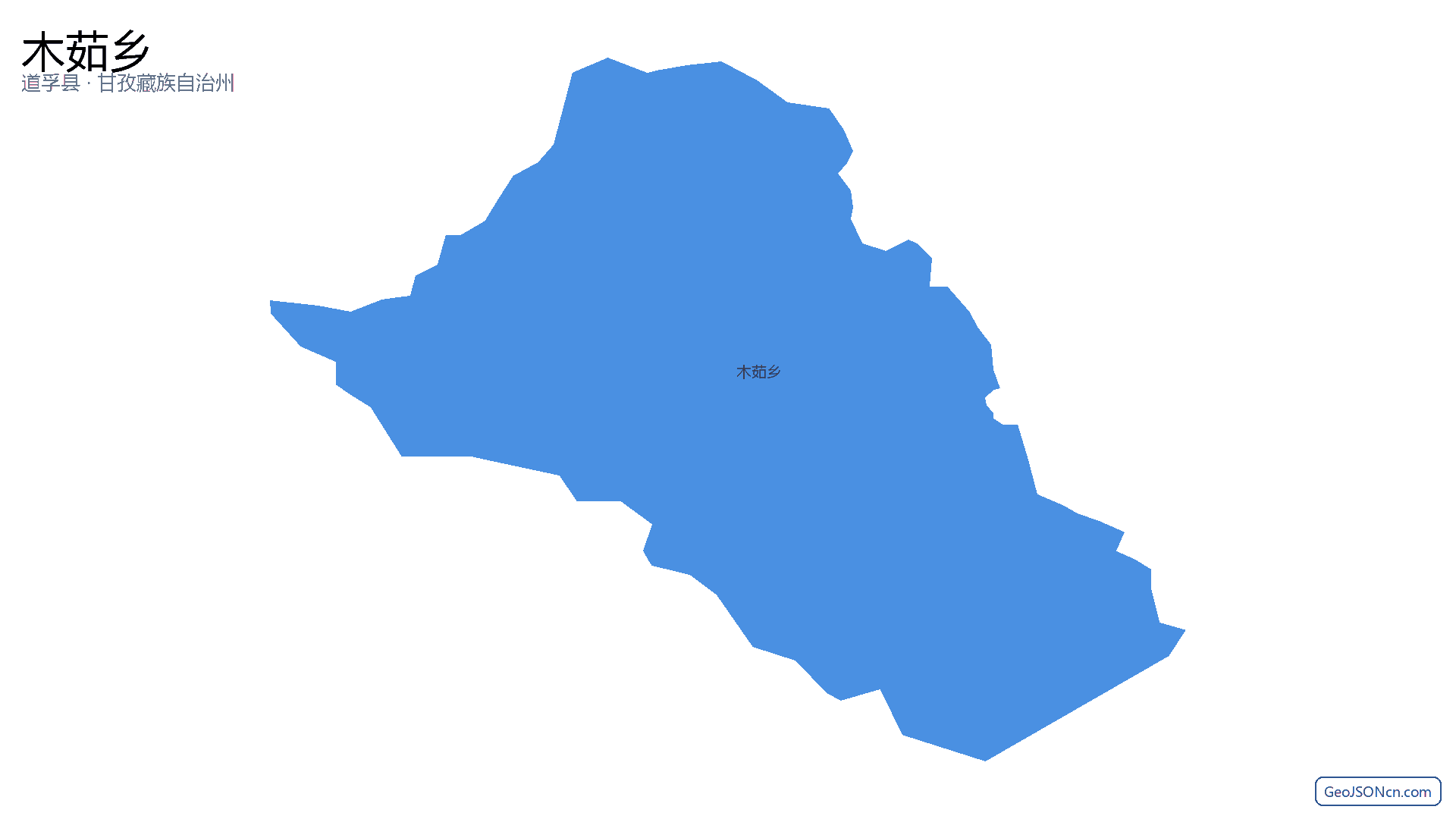 木茹乡行政区划边界地图（道孚县·甘孜藏族自治州）,提供GeoJSON、SHP矢量边界数据下载及高清地图大图(PNG/JPG) - GeoJSONcn.com