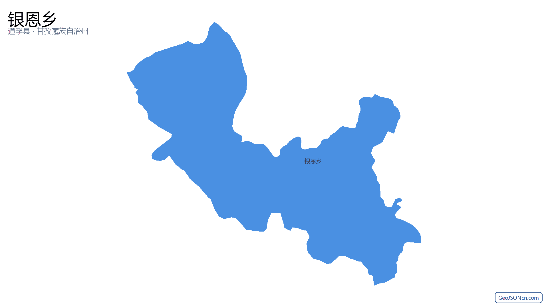 银恩乡行政区划边界地图（道孚县·甘孜藏族自治州）,提供GeoJSON、SHP矢量边界数据下载及高清地图大图(PNG/JPG) - GeoJSONcn.com