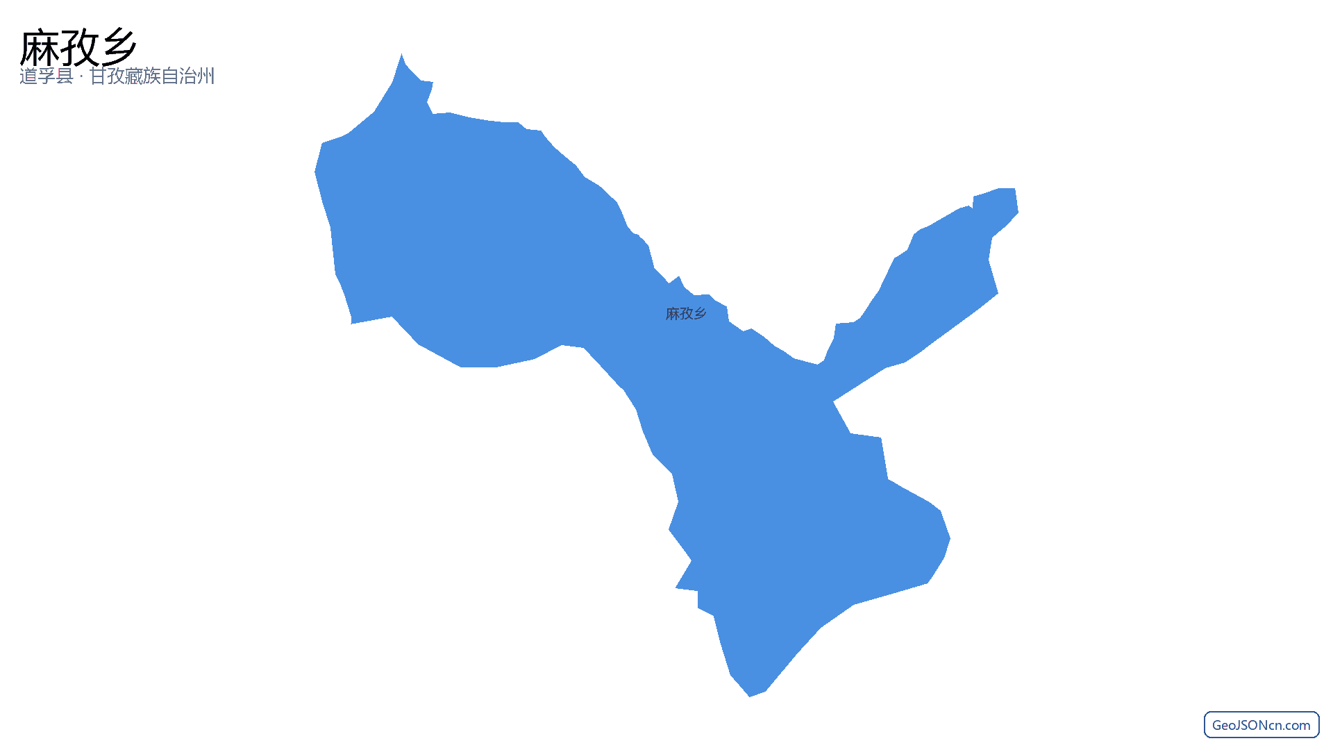 麻孜乡行政区划边界地图（道孚县·甘孜藏族自治州）,提供GeoJSON、SHP矢量边界数据下载及高清地图大图(PNG/JPG) - GeoJSONcn.com