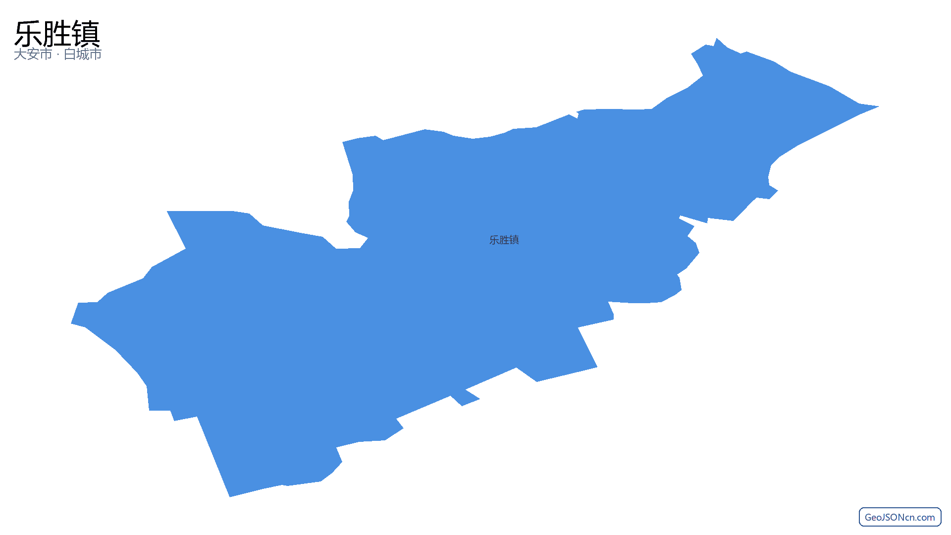 乐胜镇行政区划边界地图（大安市·白城市）,提供GeoJSON、SHP矢量边界数据下载及高清地图大图(PNG/JPG) - GeoJSONcn.com