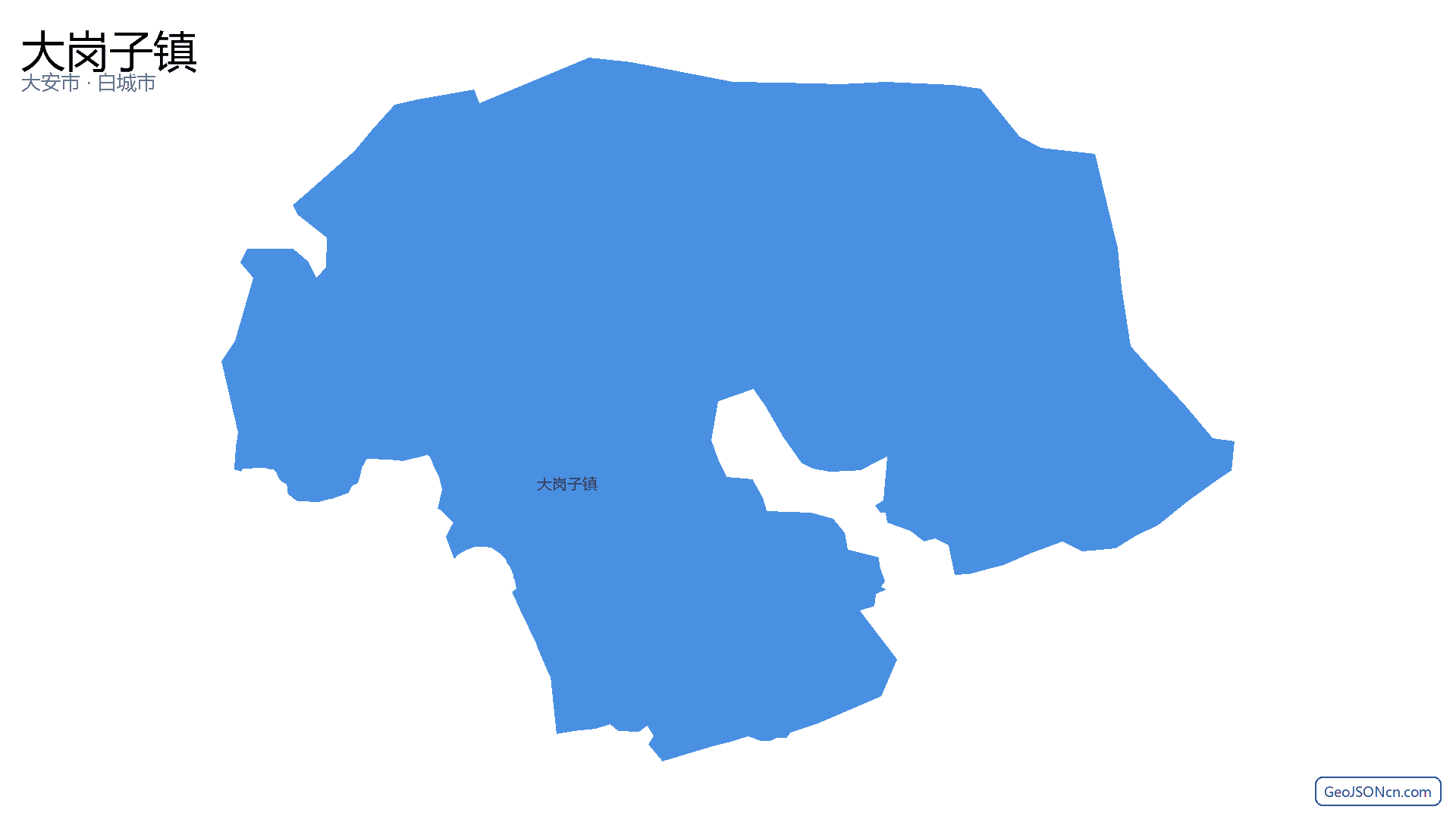 大岗子镇行政区划边界地图(大安市·白城市),提供GeoJSON、SHP矢量边界数据下载及高清地图大图(PNG/JPG) - GeoJSONcn.com