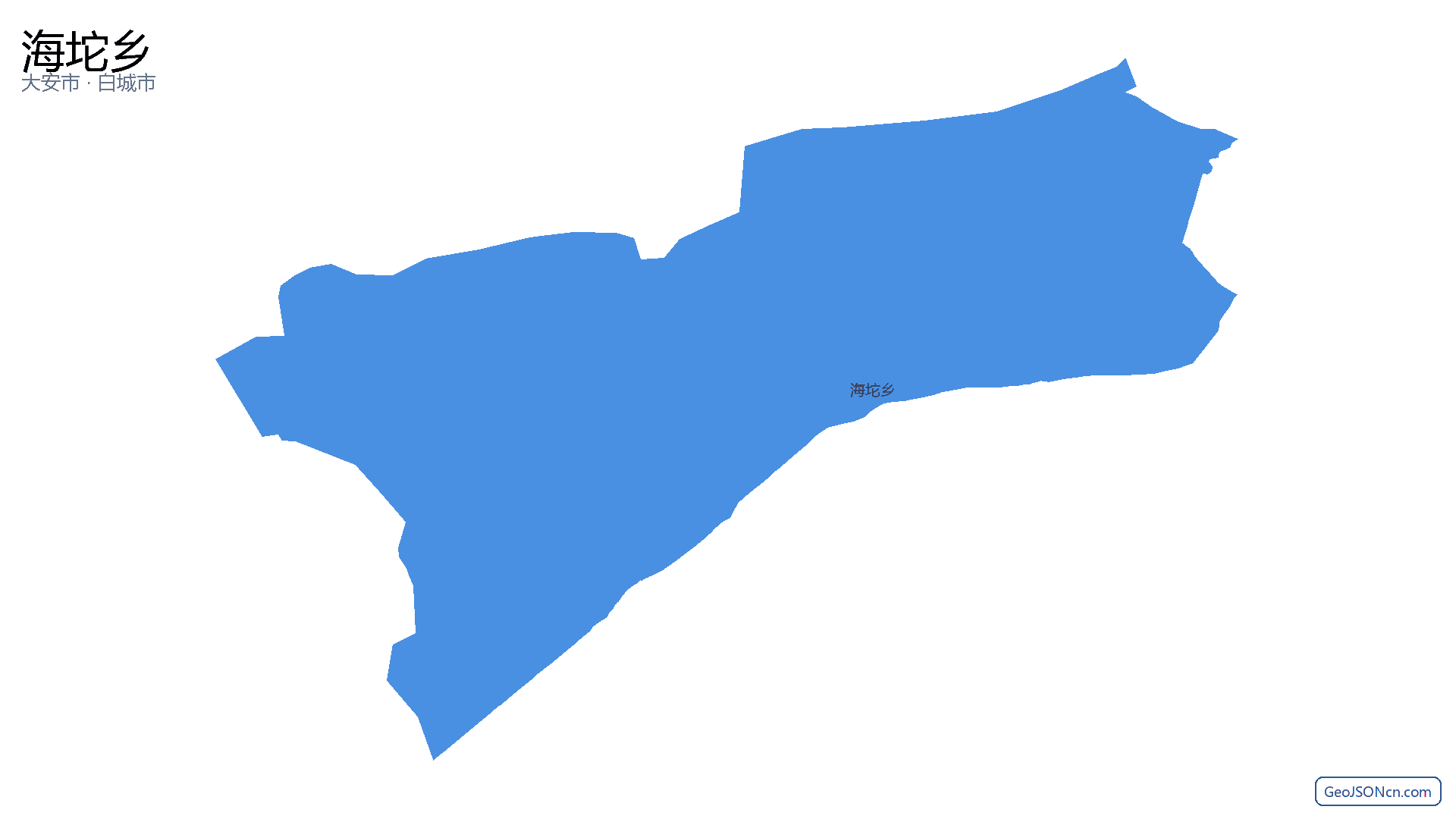 海坨乡行政区划边界地图（大安市·白城市）,提供GeoJSON、SHP矢量边界数据下载及高清地图大图(PNG/JPG) - GeoJSONcn.com