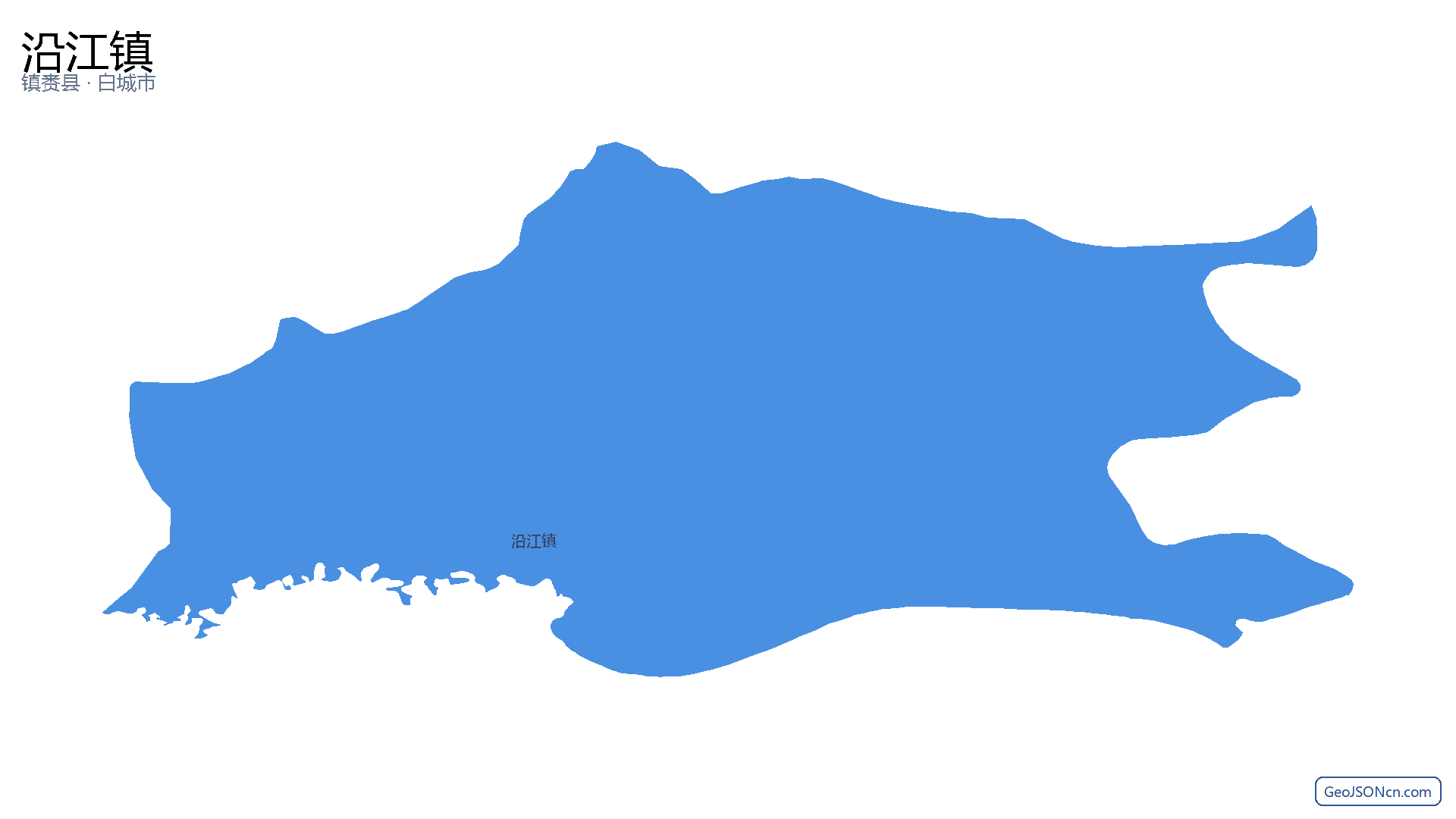 沿江镇行政区划边界地图(镇赉县·白城市),提供GeoJSON、SHP矢量边界数据下载及高清地图大图(PNG/JPG) - GeoJSONcn.com