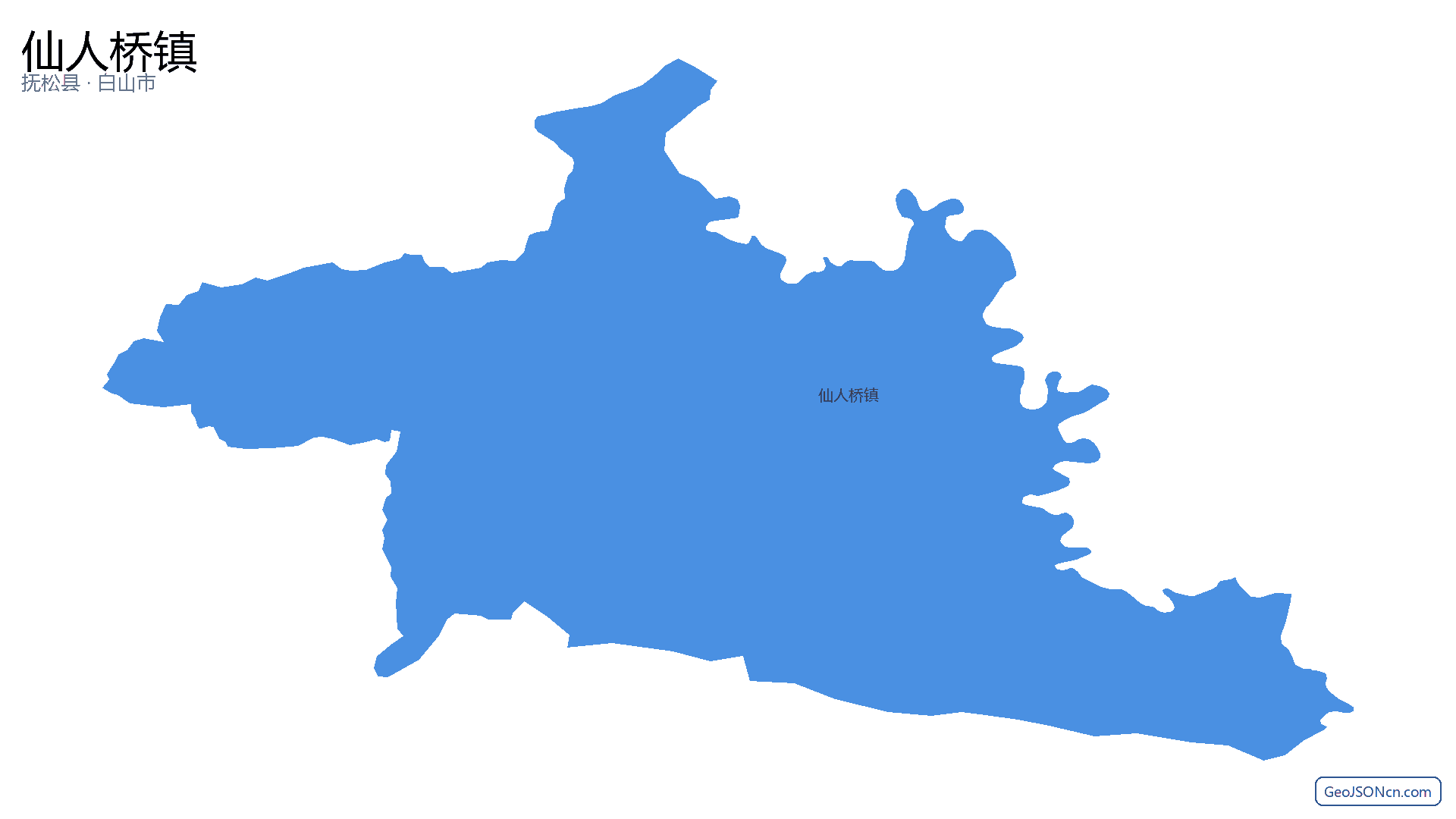 仙人桥镇行政区划边界地图(抚松县·白山市),提供GeoJSON、SHP矢量边界数据下载及高清地图大图(PNG/JPG) - GeoJSONcn.com