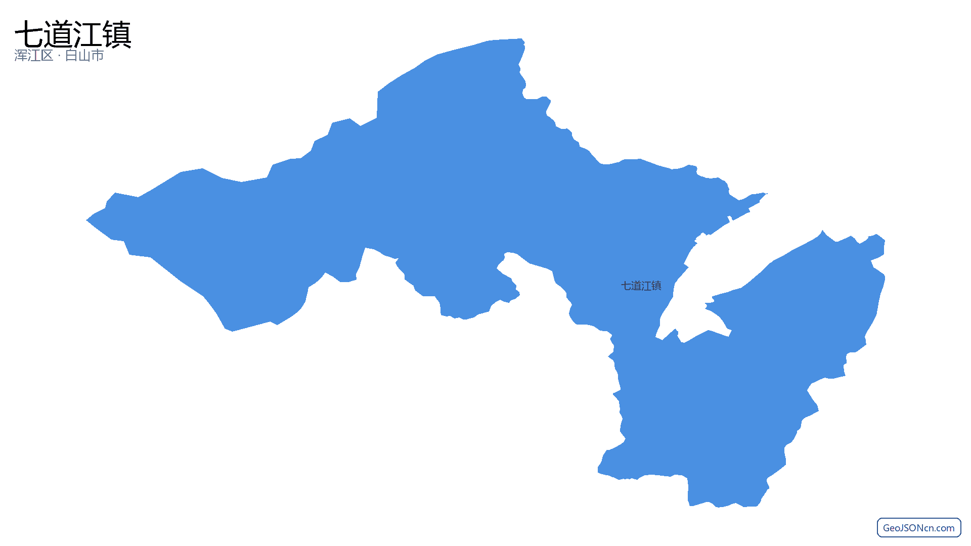 七道江镇行政区划边界地图(浑江区·白山市),提供GeoJSON、SHP矢量边界数据下载及高清地图大图(PNG/JPG) - GeoJSONcn.com