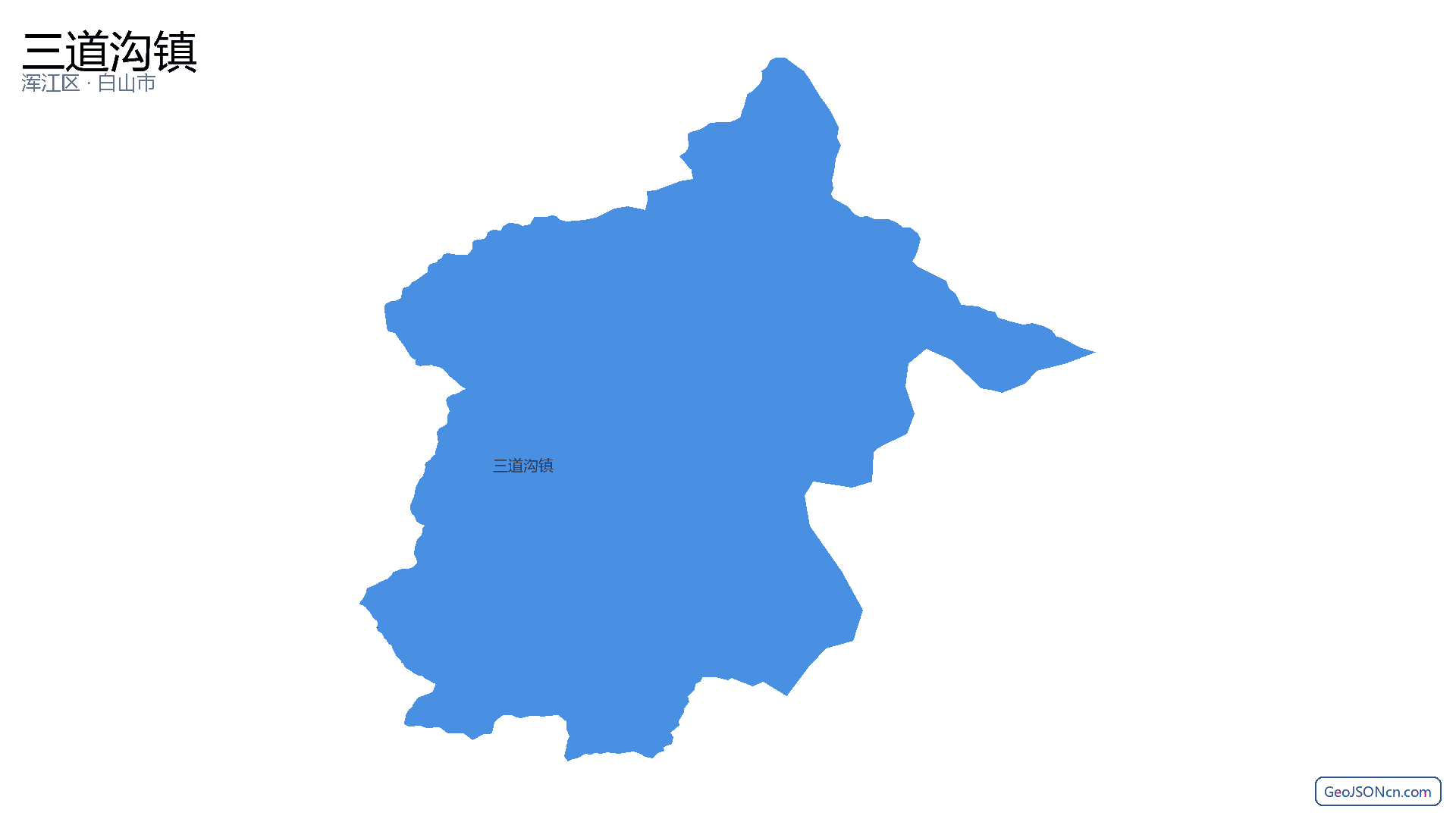 三道沟镇行政区划边界地图（浑江区·白山市）,提供GeoJSON、SHP矢量边界数据下载及高清地图大图(PNG/JPG) - GeoJSONcn.com