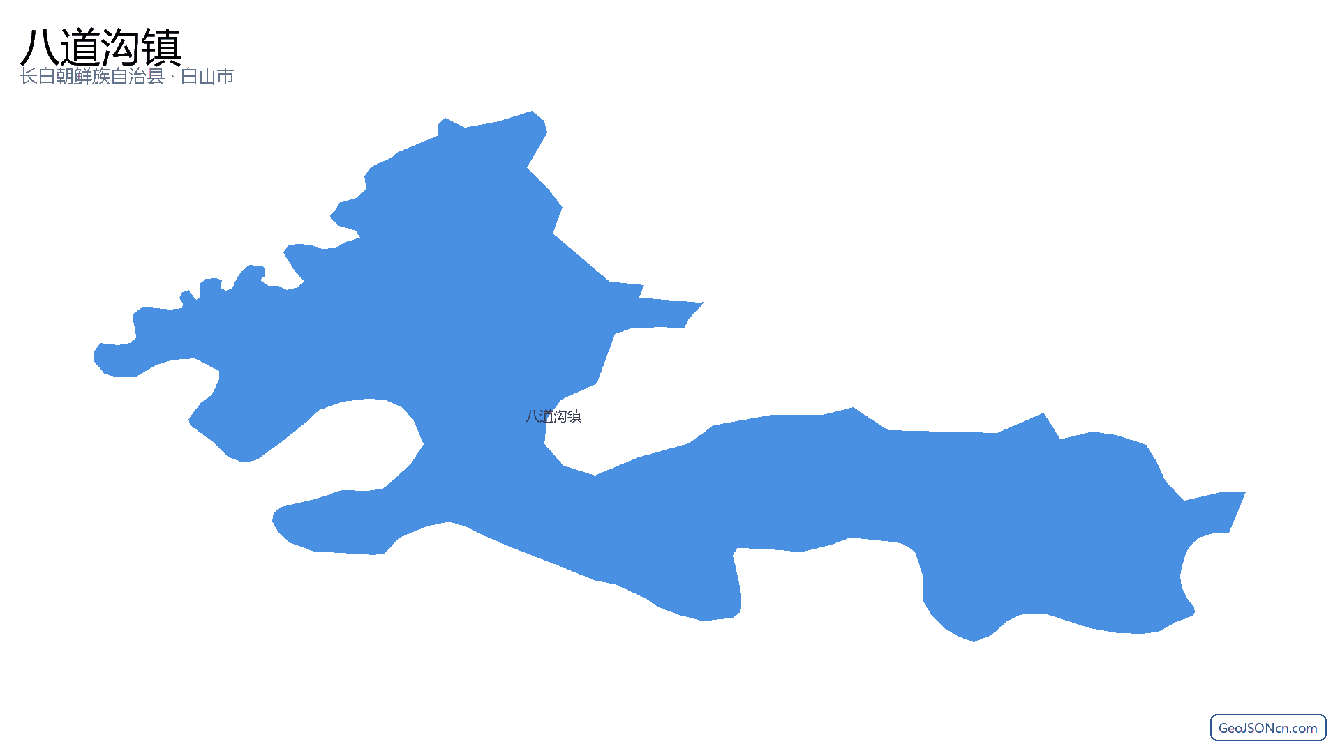 八道沟镇行政区划边界地图（长白朝鲜族自治县·白山市）,提供GeoJSON、SHP矢量边界数据下载及高清地图大图(PNG/JPG) - GeoJSONcn.com