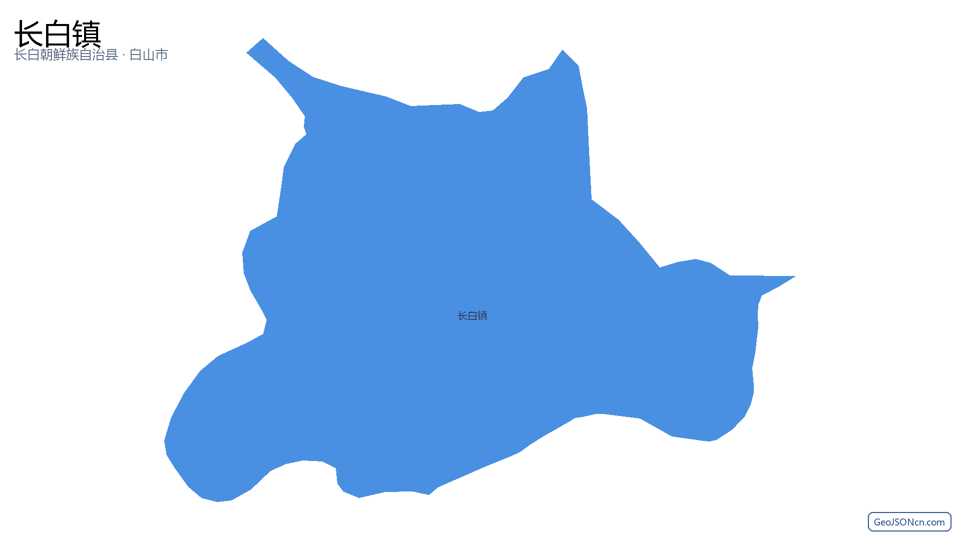 长白镇行政区划边界地图（长白朝鲜族自治县·白山市）,提供GeoJSON、SHP矢量边界数据下载及高清地图大图(PNG/JPG) - GeoJSONcn.com