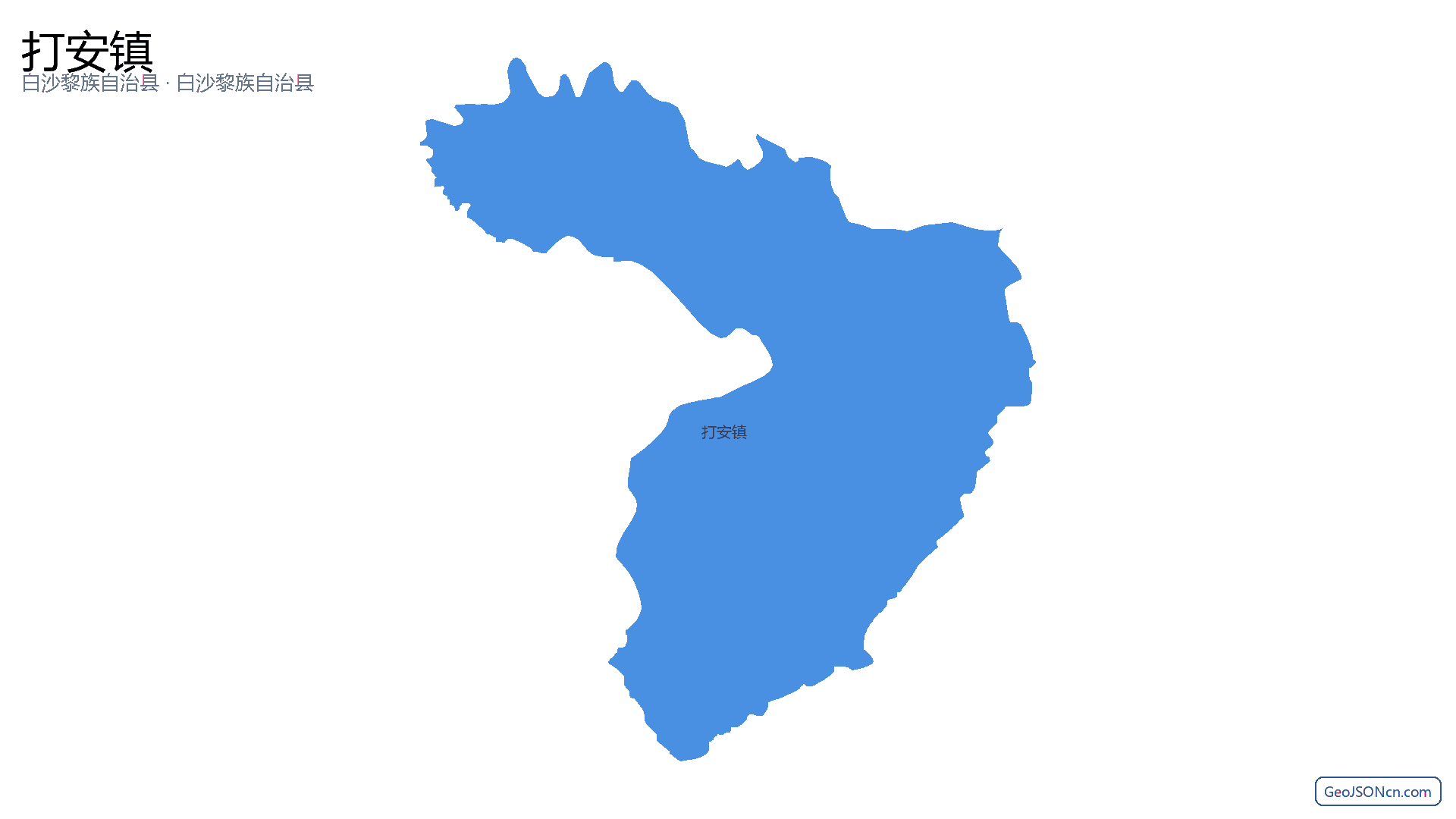 打安镇行政区划边界地图(白沙黎族自治县·白沙黎族自治县),提供GeoJSON、SHP矢量边界数据下载及高清地图大图(PNG/JPG) - GeoJSONcn.com