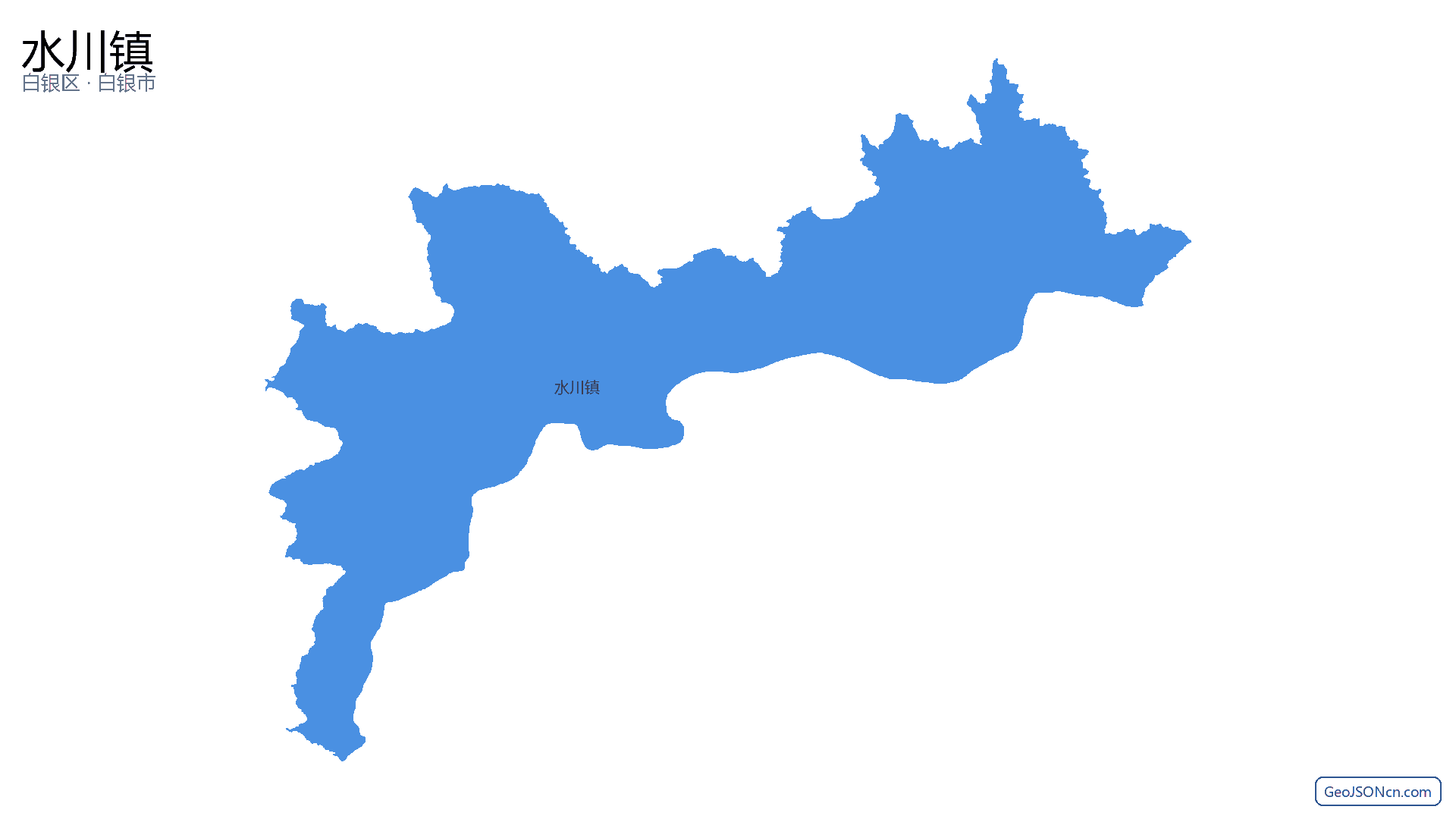 水川镇行政区划边界地图（白银区·白银市）,提供GeoJSON、SHP矢量边界数据下载及高清地图大图(PNG/JPG) - GeoJSONcn.com