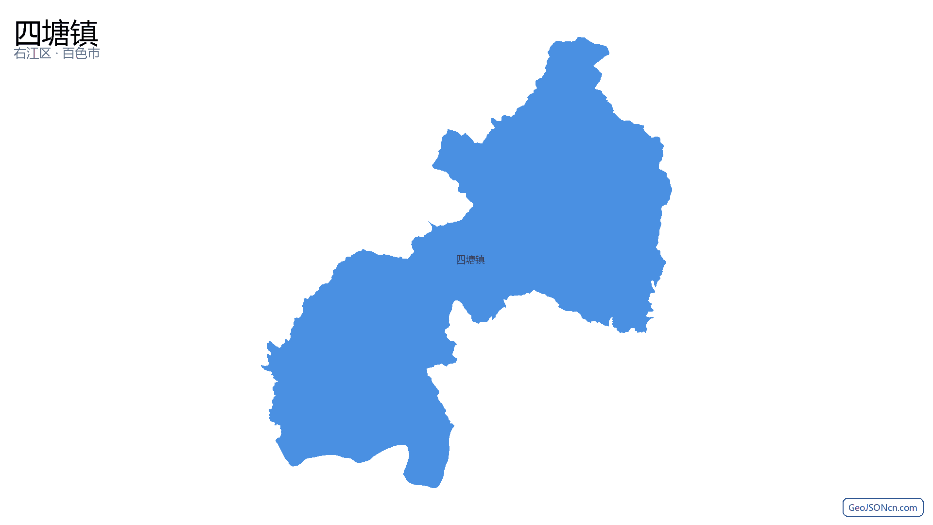 四塘镇行政区划边界地图（右江区·百色市）,提供GeoJSON、SHP矢量边界数据下载及高清地图大图(PNG/JPG) - GeoJSONcn.com
