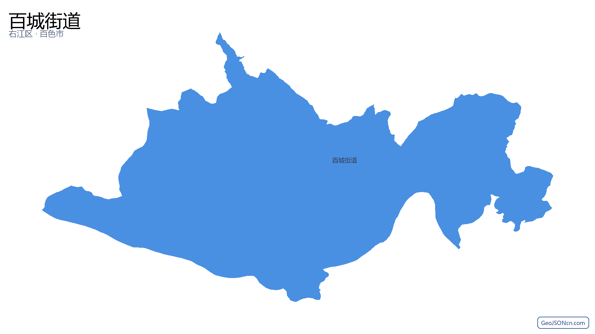 百城街道行政区划边界地图（右江区·百色市）,提供GeoJSON、SHP矢量边界数据下载及高清地图大图(PNG/JPG) - GeoJSONcn.com
