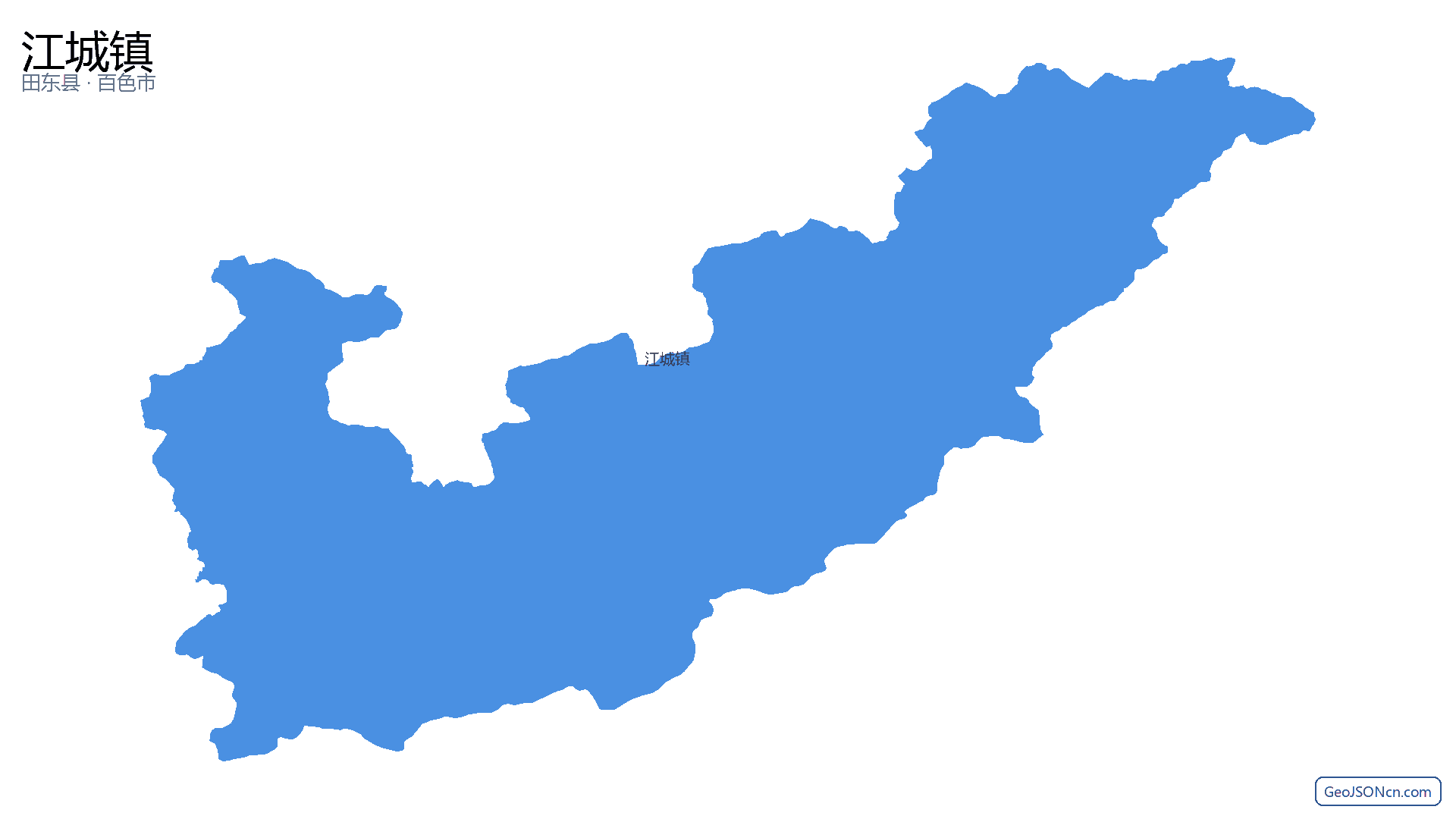 江城镇行政区划边界地图(田东县·百色市),提供GeoJSON、SHP矢量边界数据下载及高清地图大图(PNG/JPG) - GeoJSONcn.com