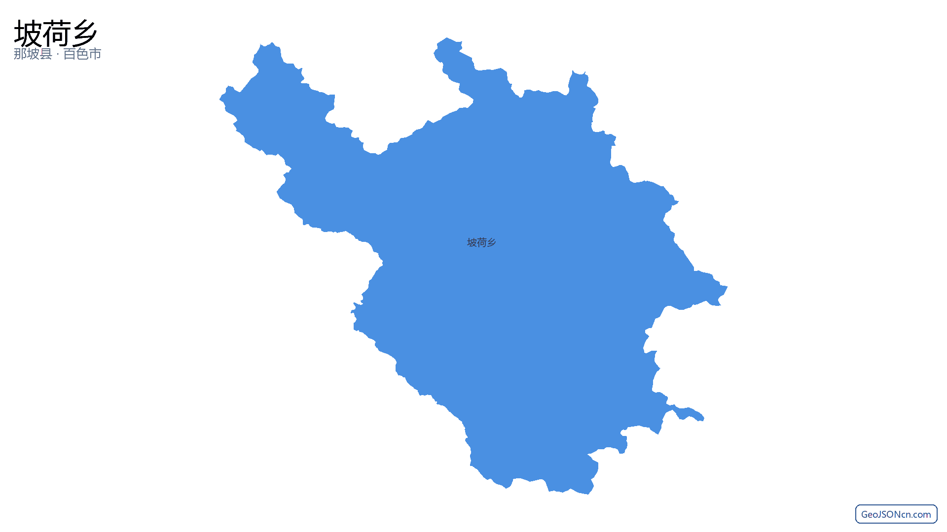 坡荷乡行政区划边界地图（那坡县·百色市）,提供GeoJSON、SHP矢量边界数据下载及高清地图大图(PNG/JPG) - GeoJSONcn.com