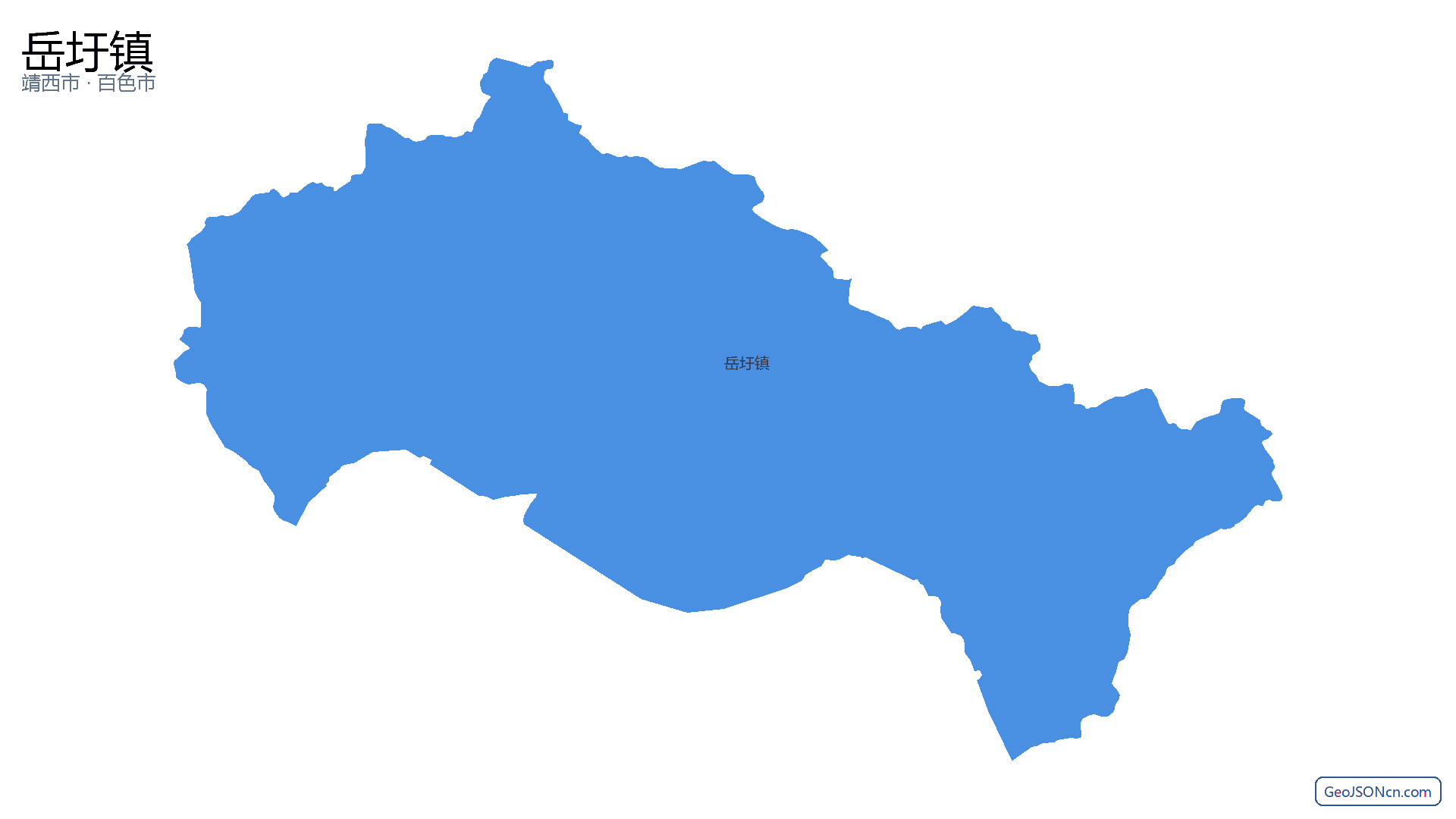 岳圩镇行政区划边界地图（靖西市·百色市）,提供GeoJSON、SHP矢量边界数据下载及高清地图大图(PNG/JPG) - GeoJSONcn.com