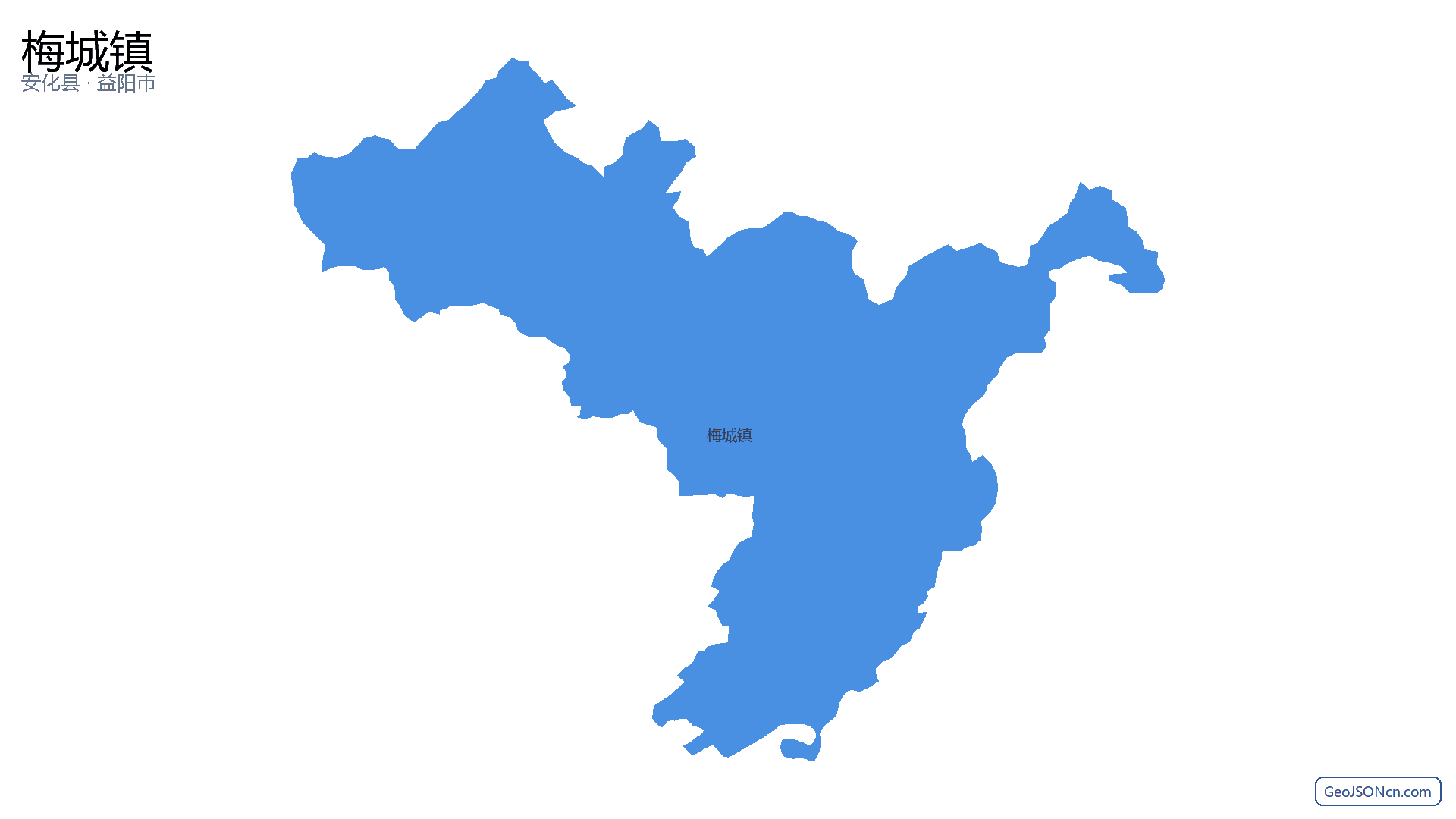 梅城镇行政区划边界地图（安化县·益阳市）,提供GeoJSON、SHP矢量边界数据下载及高清地图大图(PNG/JPG) - GeoJSONcn.com