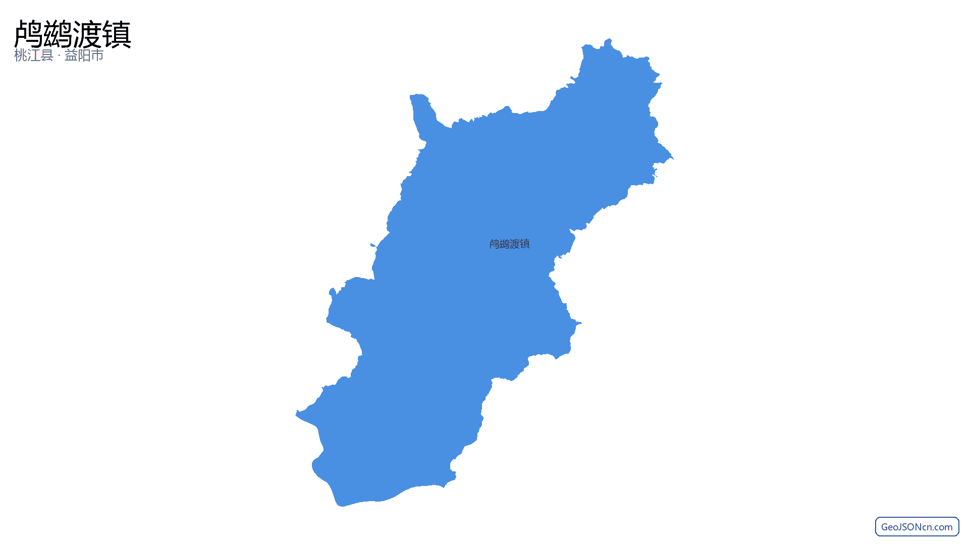 鸬鹚渡镇行政区划边界地图（桃江县·益阳市）,提供GeoJSON、SHP矢量边界数据下载及高清地图大图(PNG/JPG) - GeoJSONcn.com