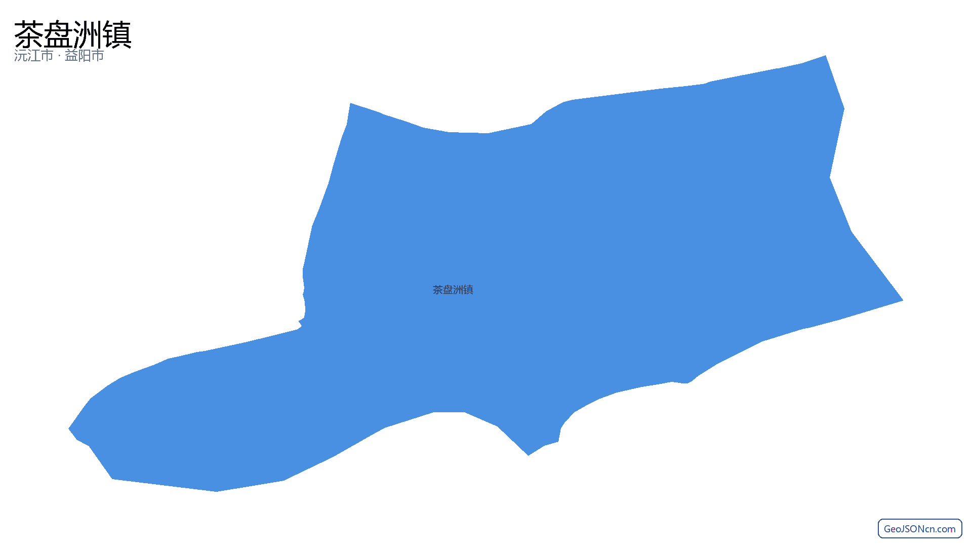 茶盘洲镇行政区划边界地图（沅江市·益阳市）,提供GeoJSON、SHP矢量边界数据下载及高清地图大图(PNG/JPG) - GeoJSONcn.com