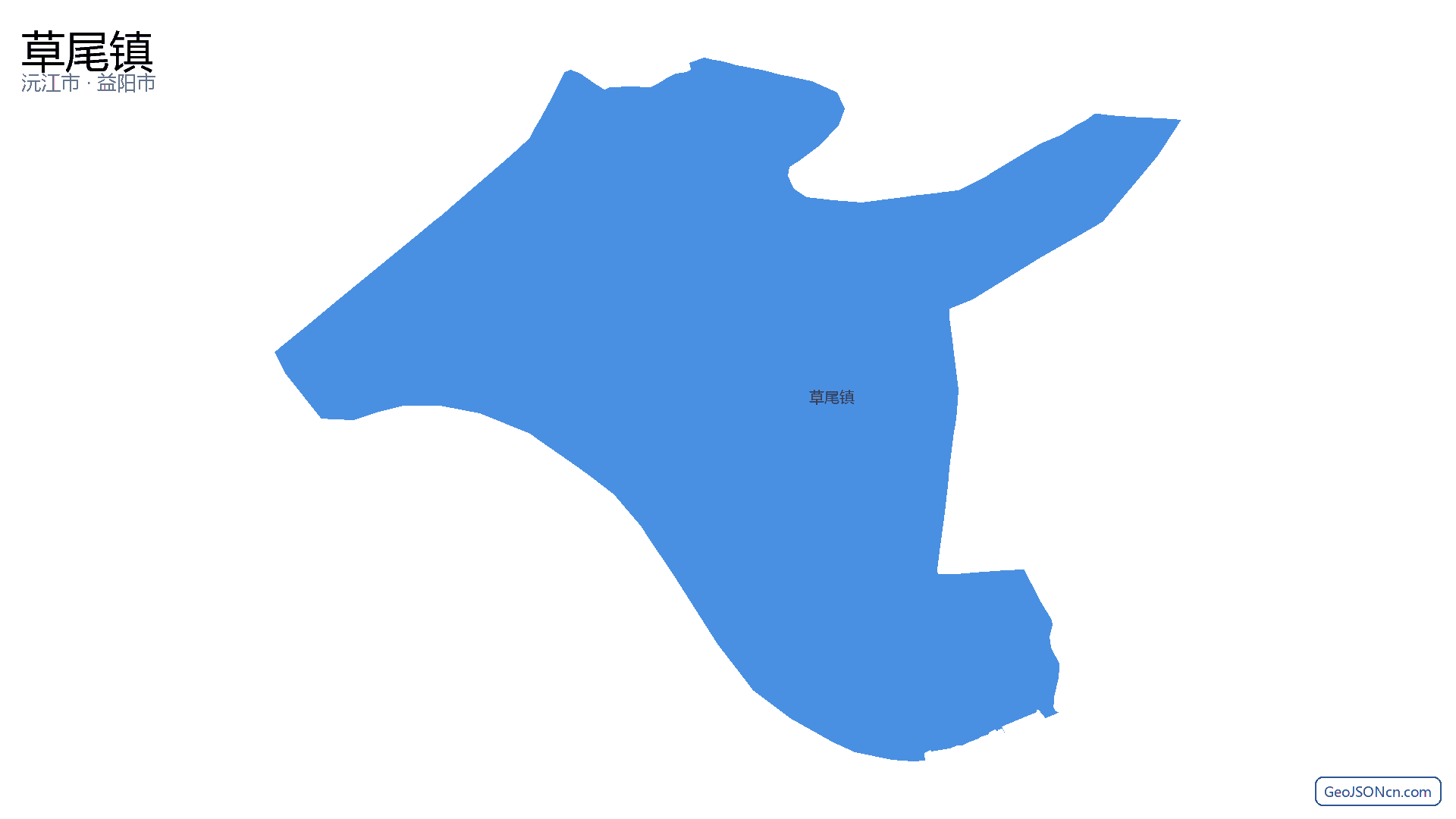 草尾镇行政区划边界地图（沅江市·益阳市）,提供GeoJSON、SHP矢量边界数据下载及高清地图大图(PNG/JPG) - GeoJSONcn.com