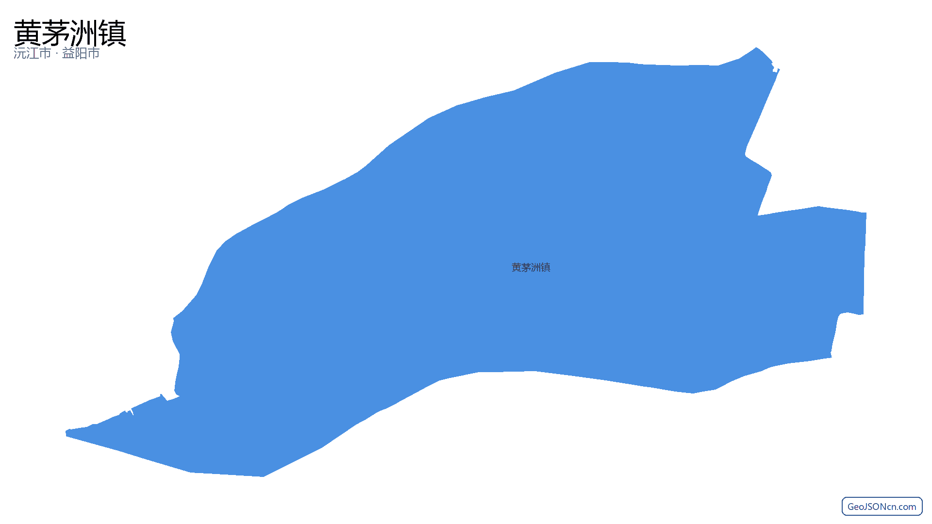 黄茅洲镇行政区划边界地图（沅江市·益阳市）,提供GeoJSON、SHP矢量边界数据下载及高清地图大图(PNG/JPG) - GeoJSONcn.com