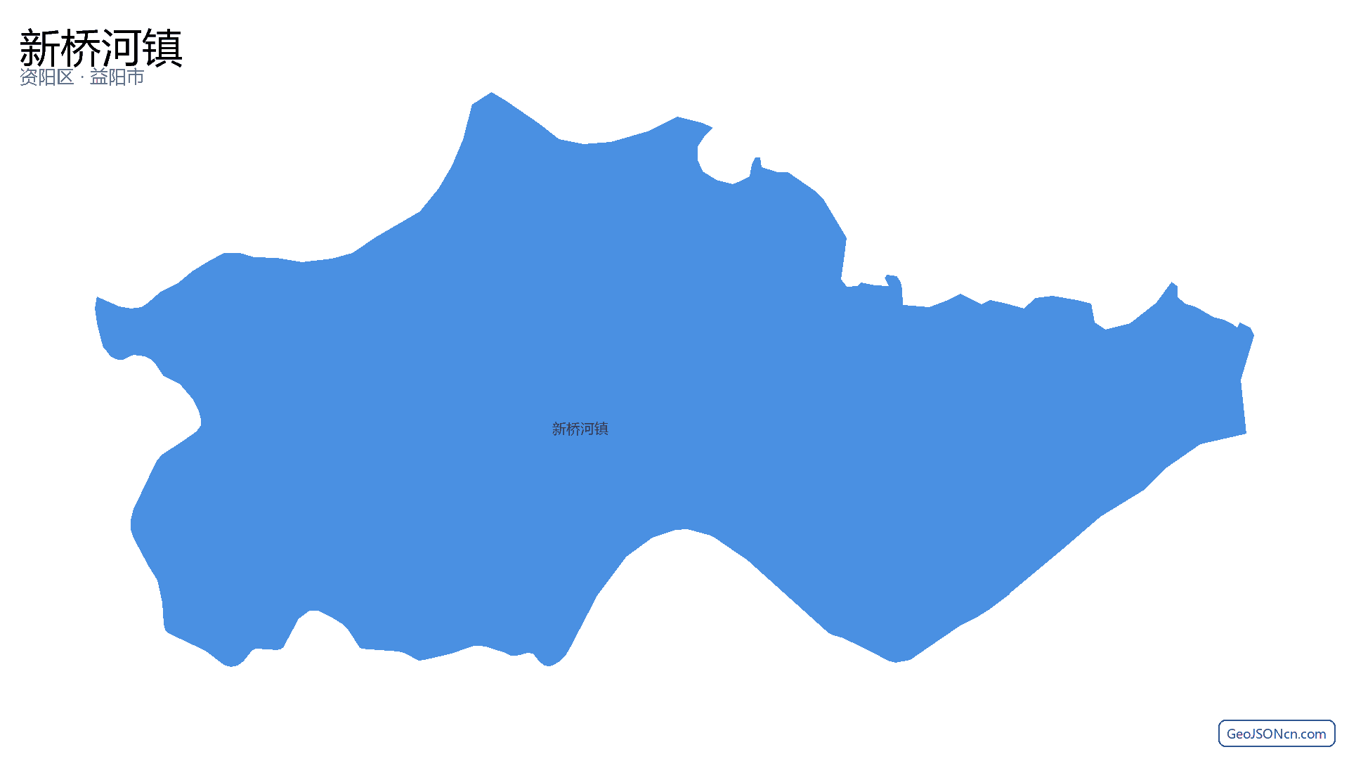 新桥河镇行政区划边界地图（资阳区·益阳市）,提供GeoJSON、SHP矢量边界数据下载及高清地图大图(PNG/JPG) - GeoJSONcn.com