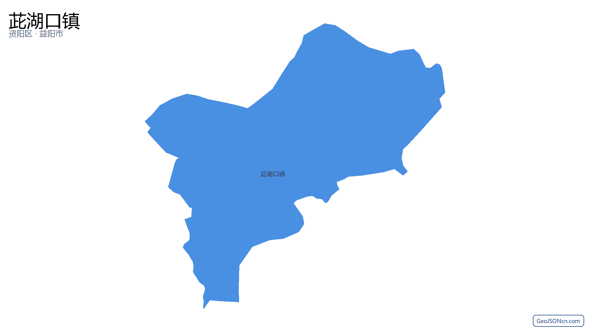 茈湖口镇行政区划边界地图（资阳区·益阳市）,提供GeoJSON、SHP矢量边界数据下载及高清地图大图(PNG/JPG) - GeoJSONcn.com