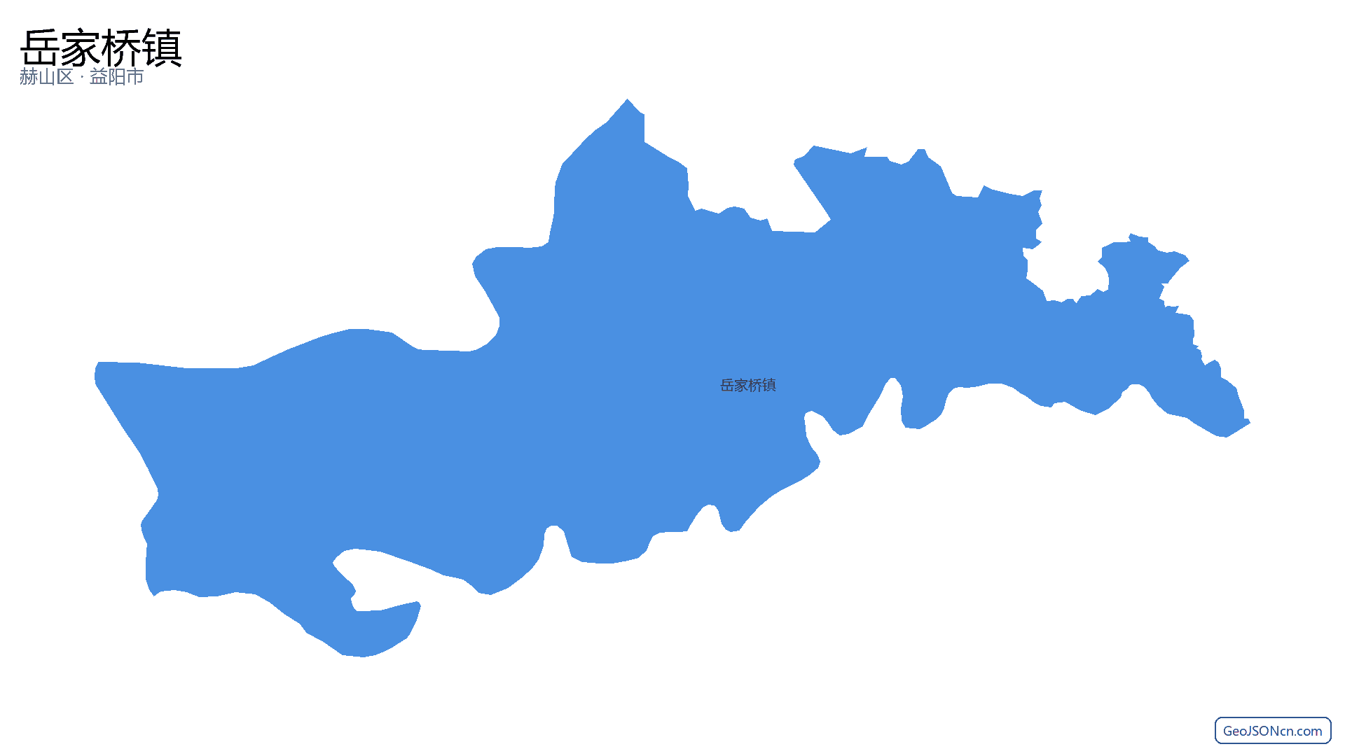 岳家桥镇行政区划边界地图（赫山区·益阳市）,提供GeoJSON、SHP矢量边界数据下载及高清地图大图(PNG/JPG) - GeoJSONcn.com
