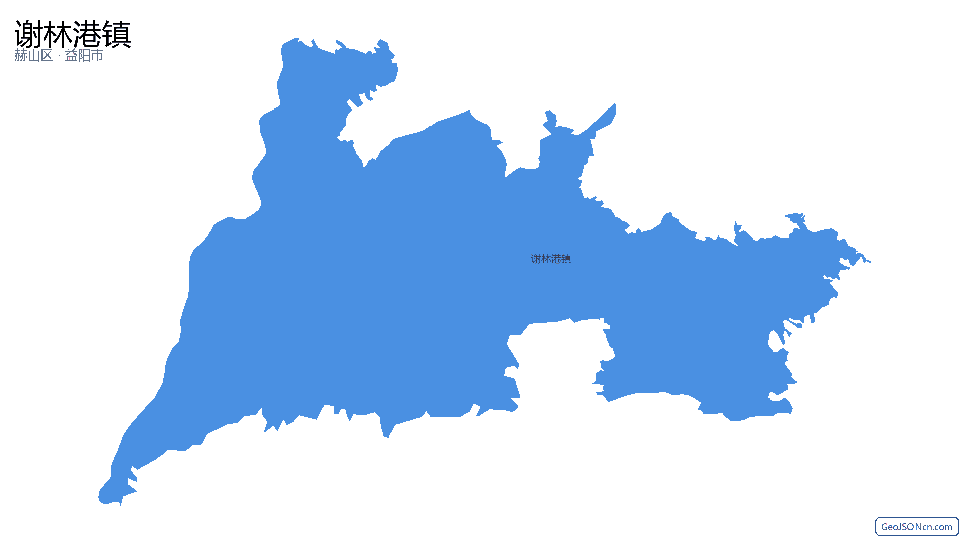 谢林港镇行政区划边界地图(赫山区·益阳市),提供GeoJSON、SHP矢量边界数据下载及高清地图大图(PNG/JPG) - GeoJSONcn.com