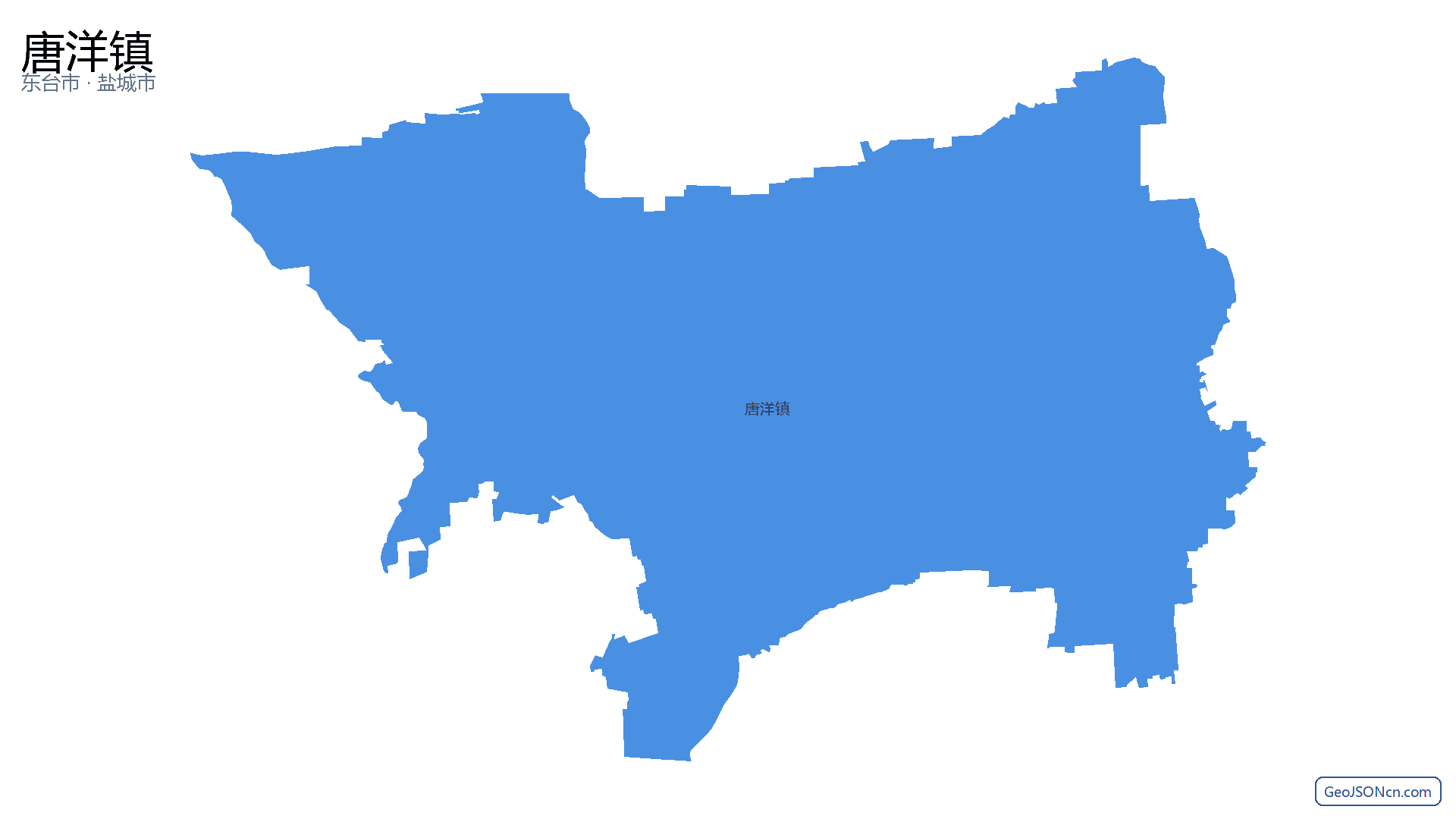 唐洋镇行政区划边界地图(东台市·盐城市),提供GeoJSON、SHP矢量边界数据下载及高清地图大图(PNG/JPG) - GeoJSONcn.com