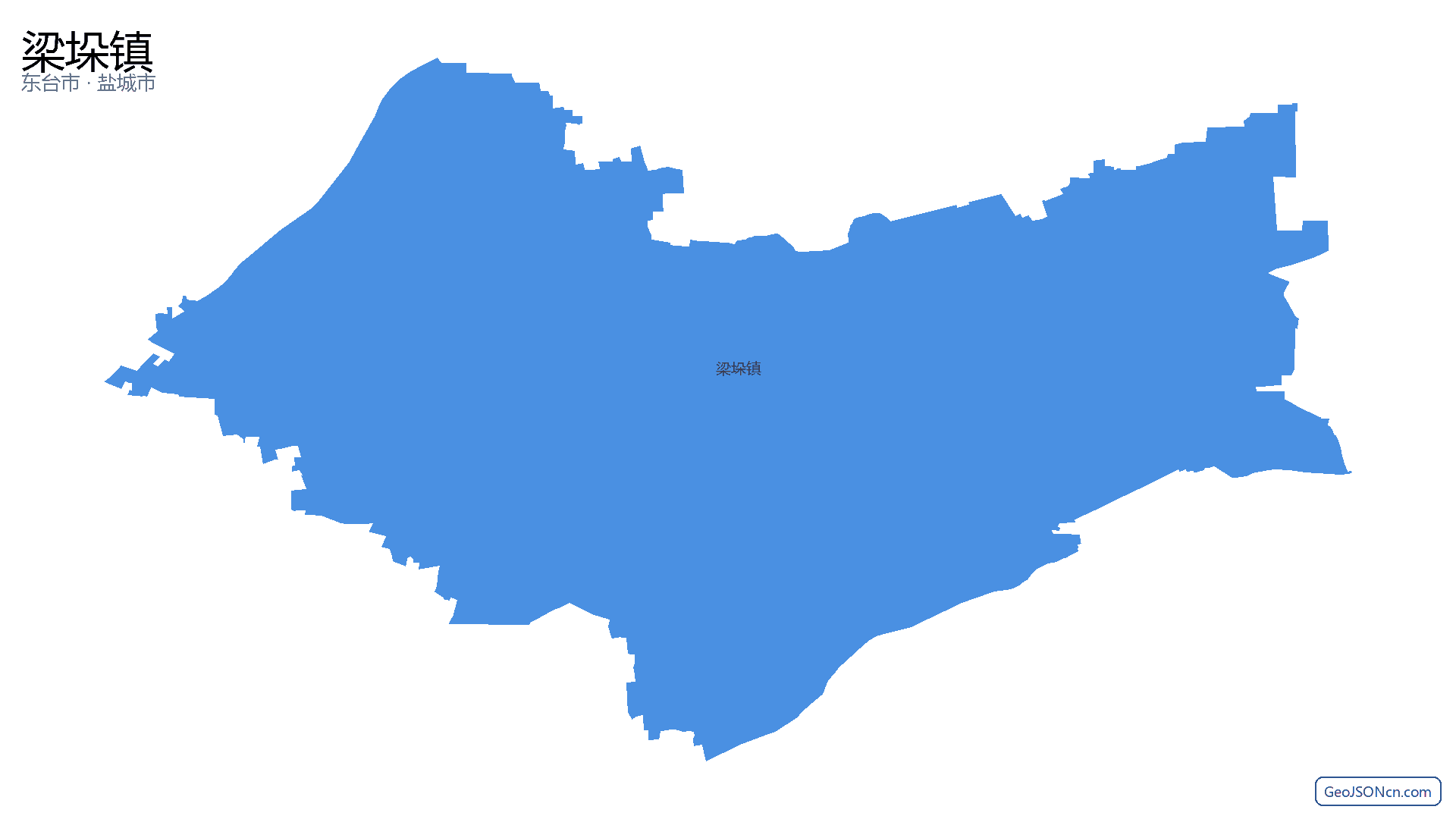 梁垛镇行政区划边界地图(东台市·盐城市),提供GeoJSON、SHP矢量边界数据下载及高清地图大图(PNG/JPG) - GeoJSONcn.com