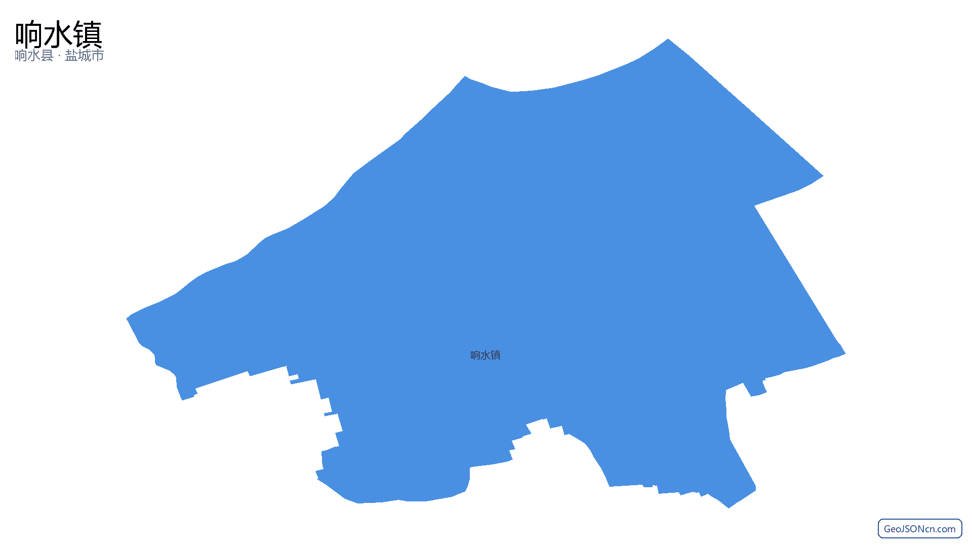 响水镇行政区划边界地图（响水县·盐城市）,提供GeoJSON、SHP矢量边界数据下载及高清地图大图(PNG/JPG) - GeoJSONcn.com