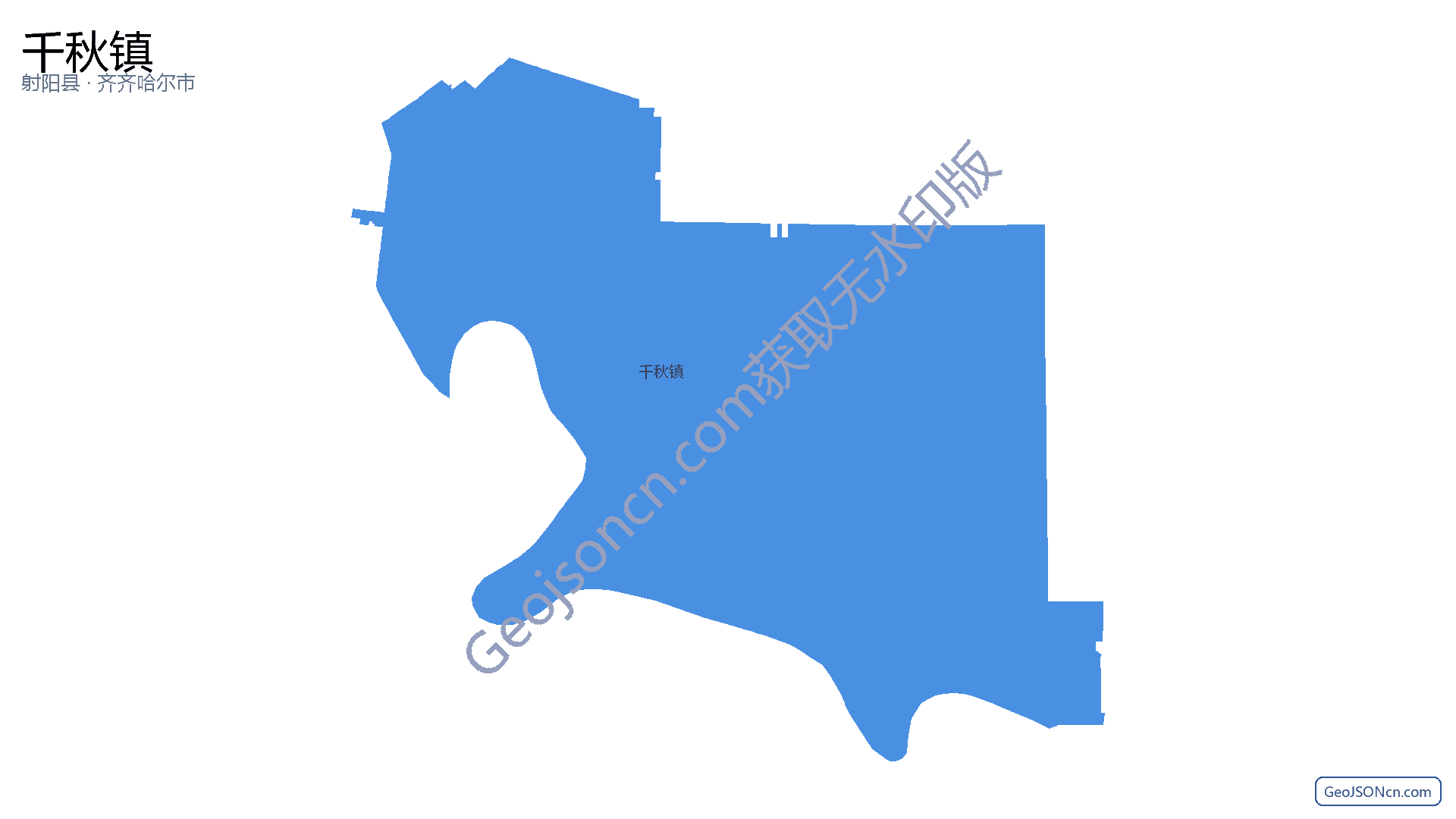 千秋镇行政区划边界地图(射阳县·盐城市),提供GeoJSON、SHP矢量边界数据下载及高清地图大图(PNG/JPG) - GeoJSONcn.com