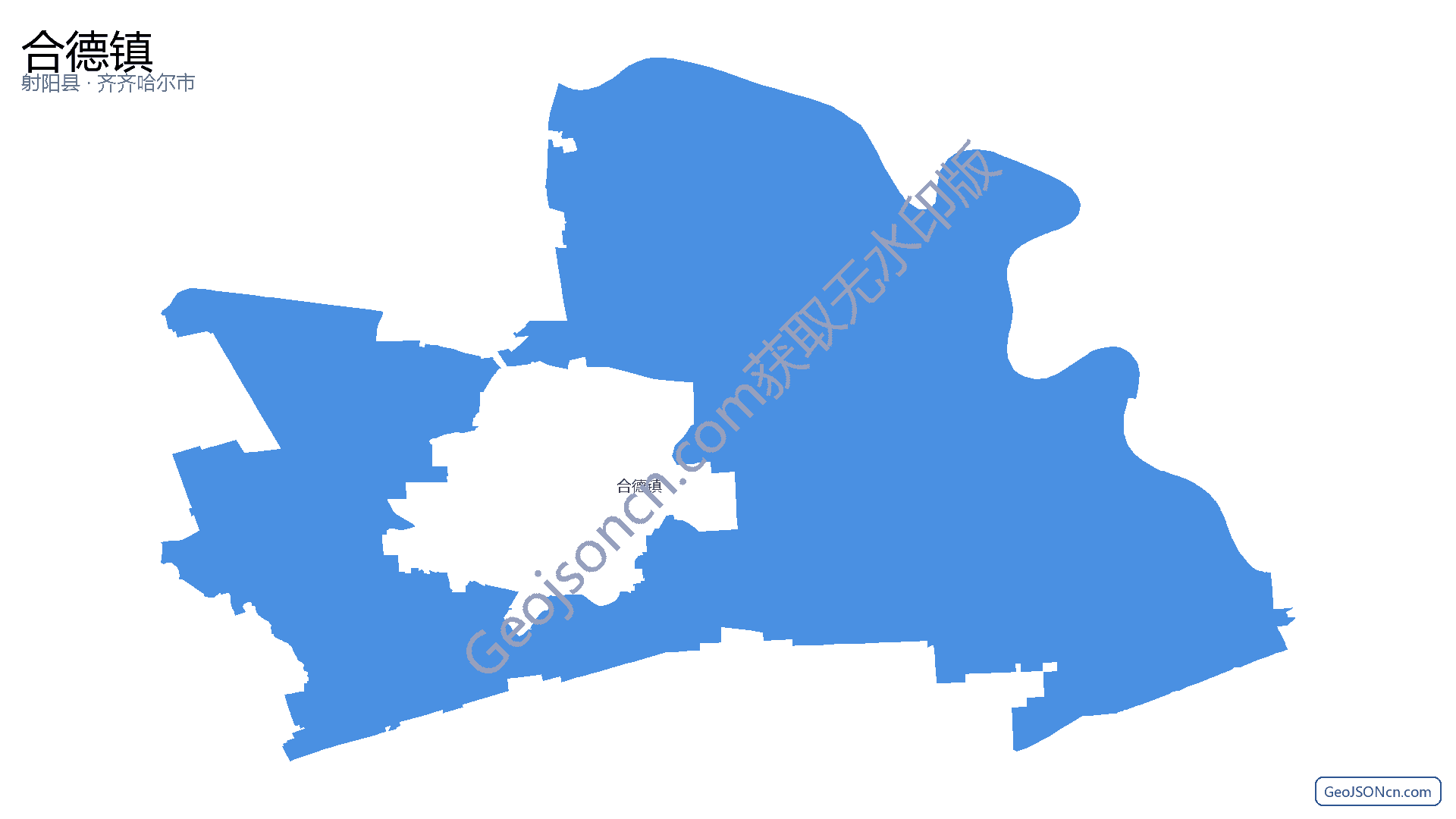 合德镇行政区划边界地图（射阳县·盐城市）,提供GeoJSON、SHP矢量边界数据下载及高清地图大图(PNG/JPG) - GeoJSONcn.com