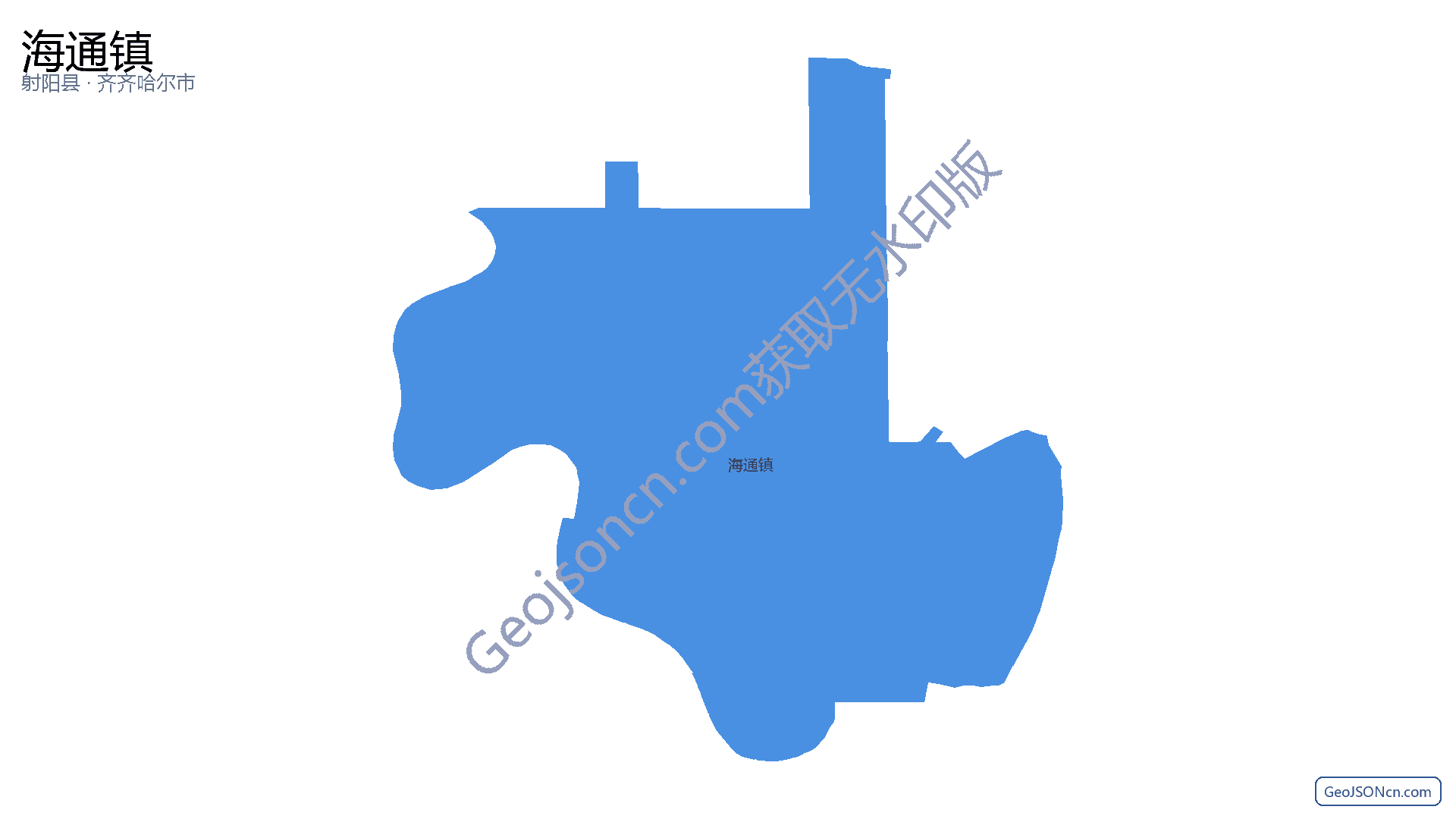 海通镇行政区划边界地图(射阳县·盐城市),提供GeoJSON、SHP矢量边界数据下载及高清地图大图(PNG/JPG) - GeoJSONcn.com