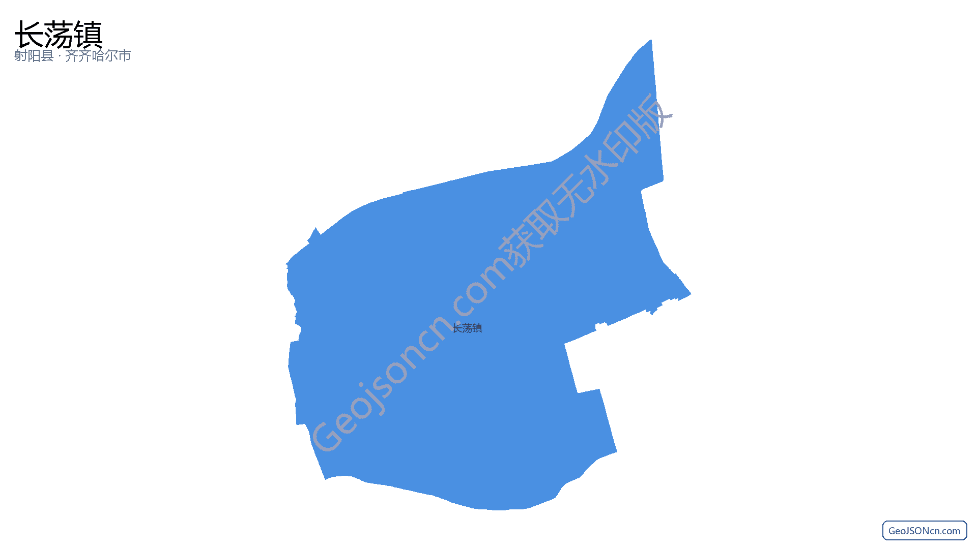 长荡镇行政区划边界地图(射阳县·盐城市),提供GeoJSON、SHP矢量边界数据下载及高清地图大图(PNG/JPG) - GeoJSONcn.com