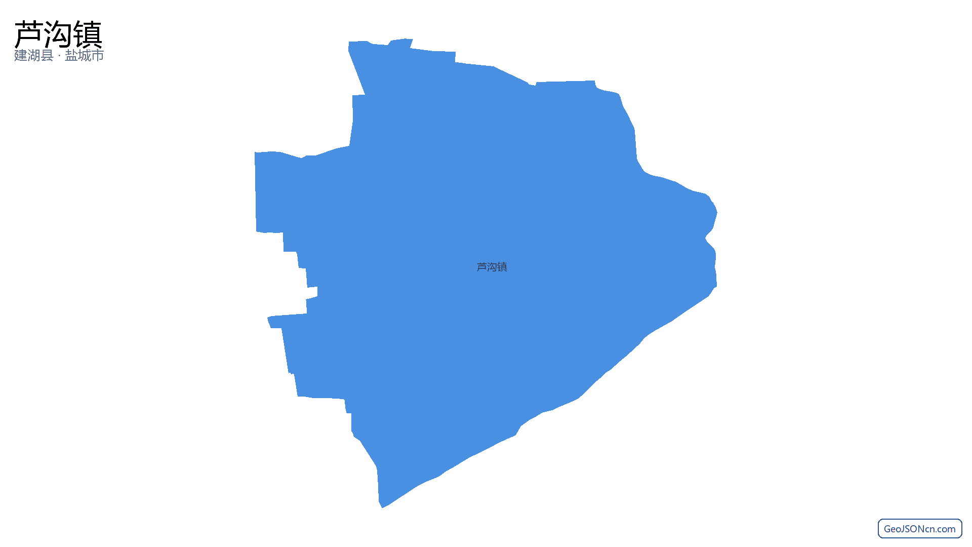 芦沟镇行政区划边界地图（建湖县·盐城市）,提供GeoJSON、SHP矢量边界数据下载及高清地图大图(PNG/JPG) - GeoJSONcn.com