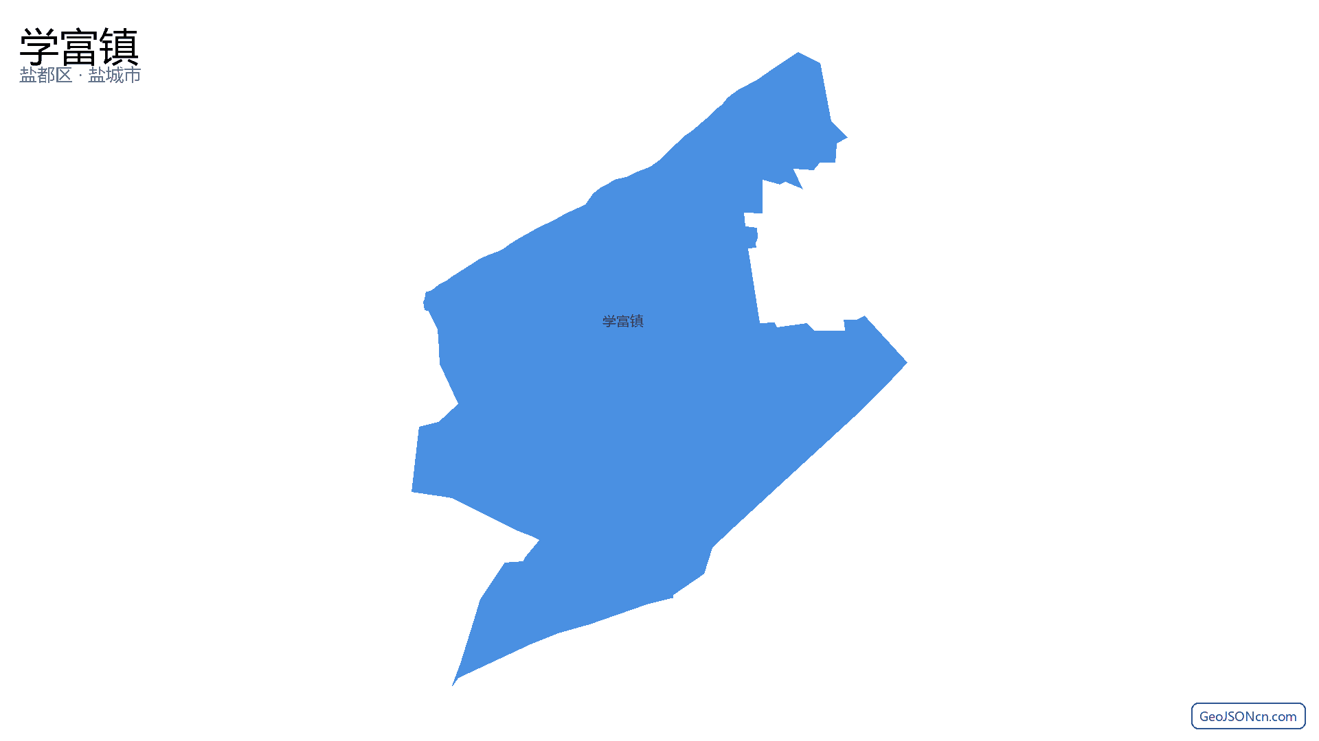 学富镇行政区划边界地图(盐都区·盐城市),提供GeoJSON、SHP矢量边界数据下载及高清地图大图(PNG/JPG) - GeoJSONcn.com