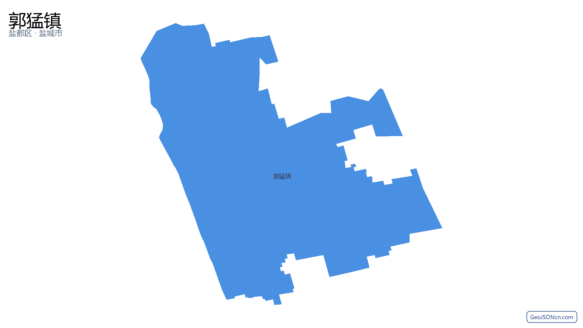 郭猛镇行政区划边界地图(盐都区·盐城市),提供GeoJSON、SHP矢量边界数据下载及高清地图大图(PNG/JPG) - GeoJSONcn.com