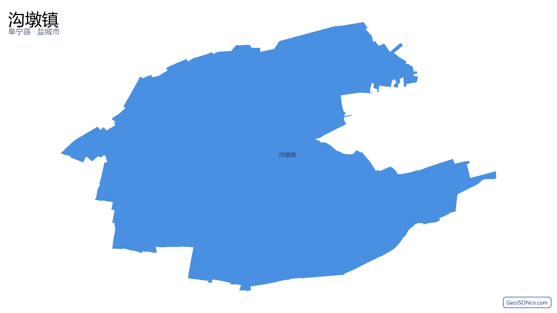 沟墩镇行政区划边界地图(阜宁县·盐城市),提供GeoJSON、SHP矢量边界数据下载及高清地图大图(PNG/JPG) - GeoJSONcn.com