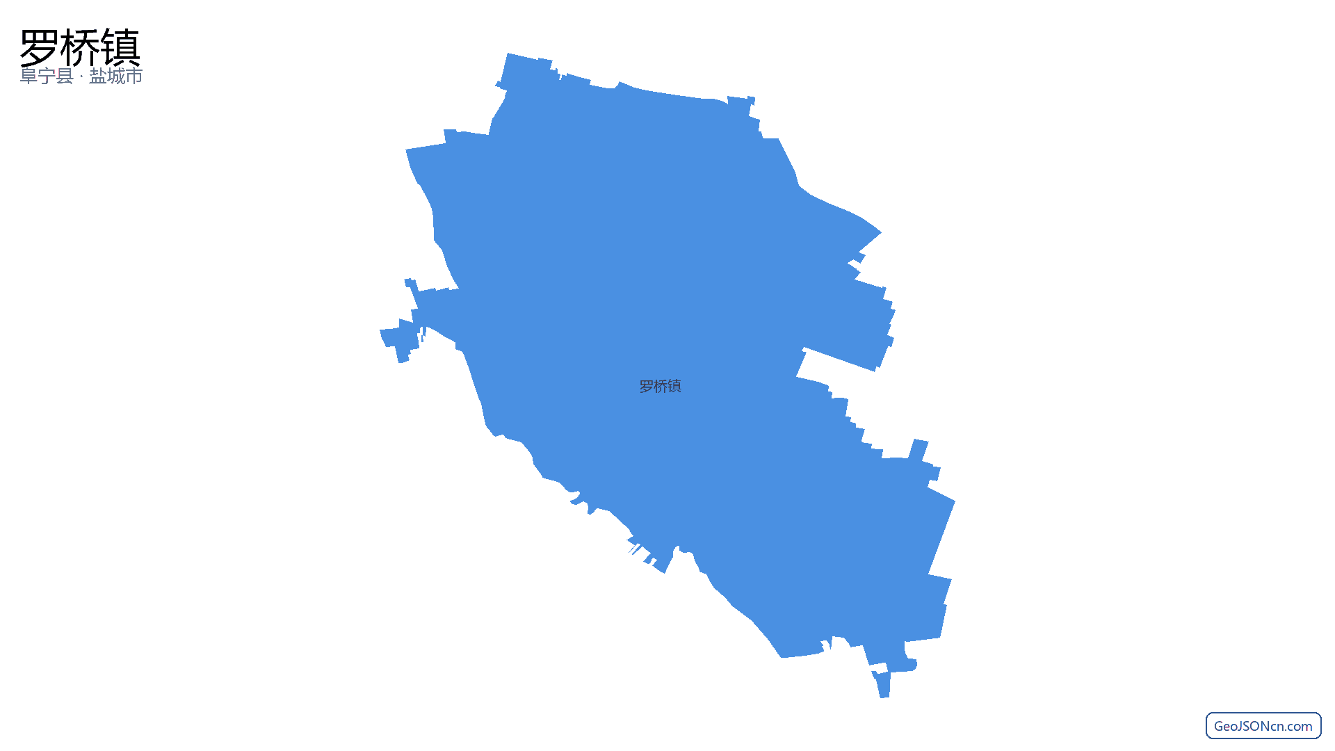 罗桥镇行政区划边界地图(阜宁县·盐城市),提供GeoJSON、SHP矢量边界数据下载及高清地图大图(PNG/JPG) - GeoJSONcn.com