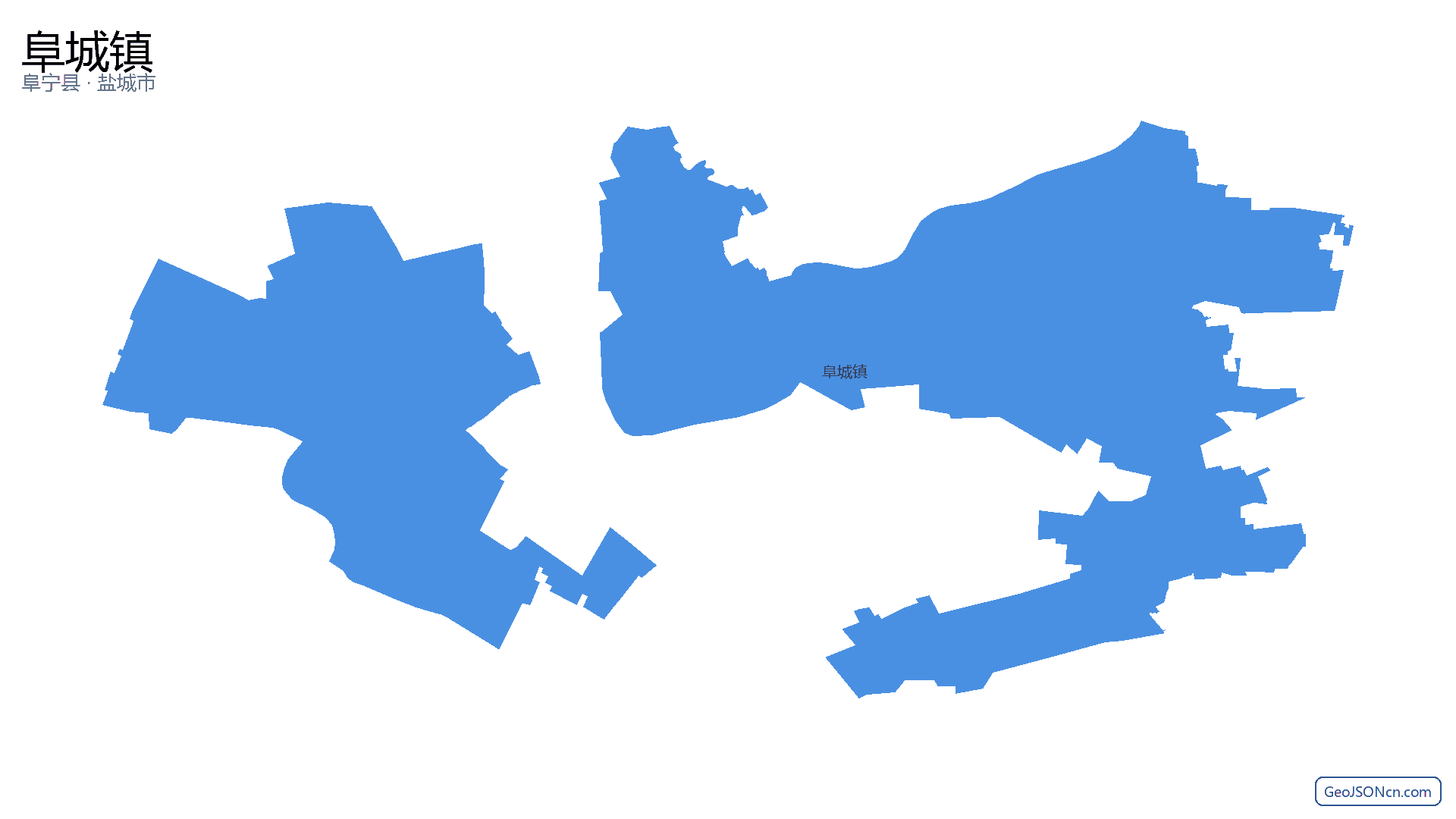 阜城镇行政区划边界地图(阜宁县·盐城市),提供GeoJSON、SHP矢量边界数据下载及高清地图大图(PNG/JPG) - GeoJSONcn.com