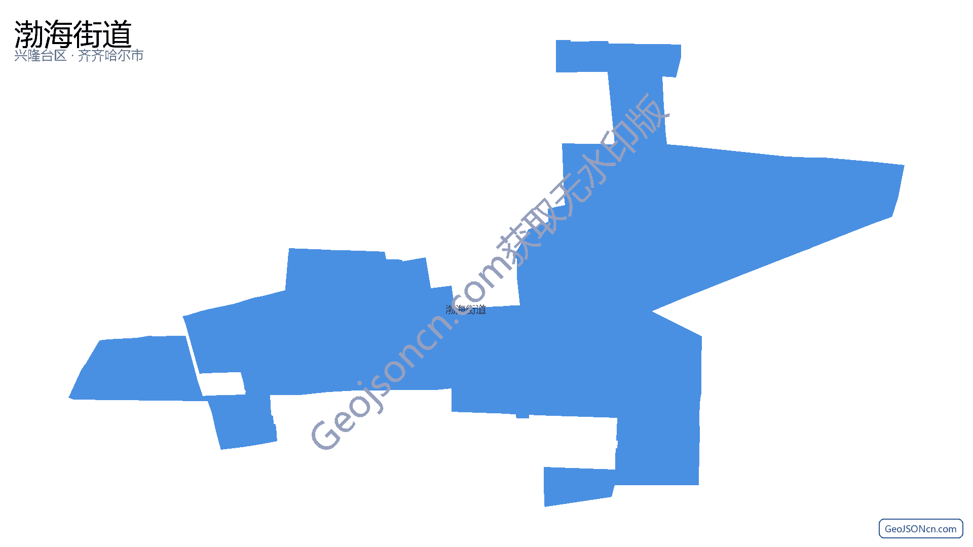 渤海街道行政区划边界地图(兴隆台区·盘锦市),提供GeoJSON、SHP矢量边界数据下载及高清地图大图(PNG/JPG) - GeoJSONcn.com