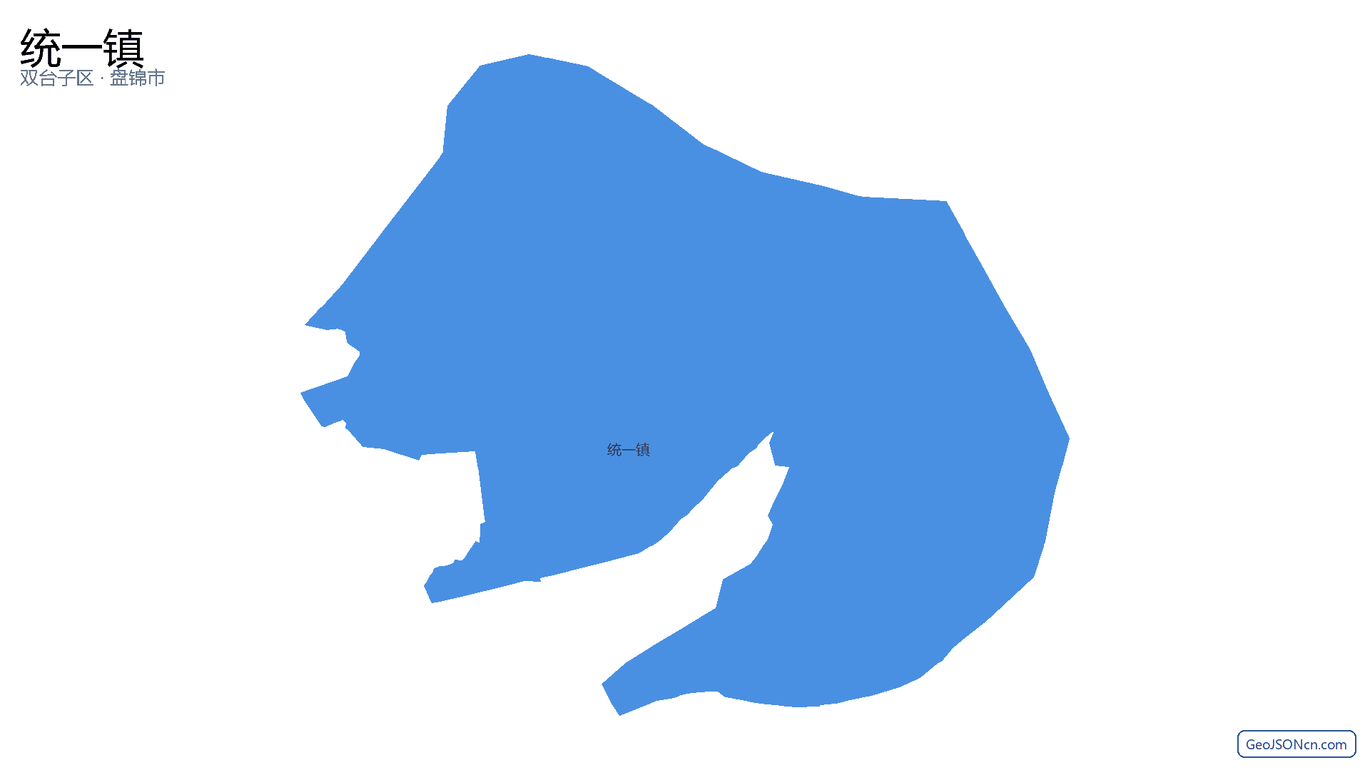 统一镇行政区划边界地图（双台子区·盘锦市）,提供GeoJSON、SHP矢量边界数据下载及高清地图大图(PNG/JPG) - GeoJSONcn.com