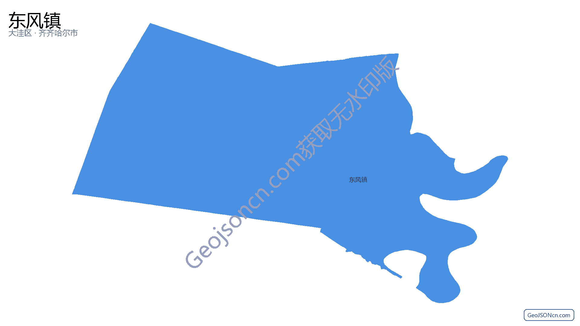 东风镇行政区划边界地图（大洼区·盘锦市）,提供GeoJSON、SHP矢量边界数据下载及高清地图大图(PNG/JPG) - GeoJSONcn.com