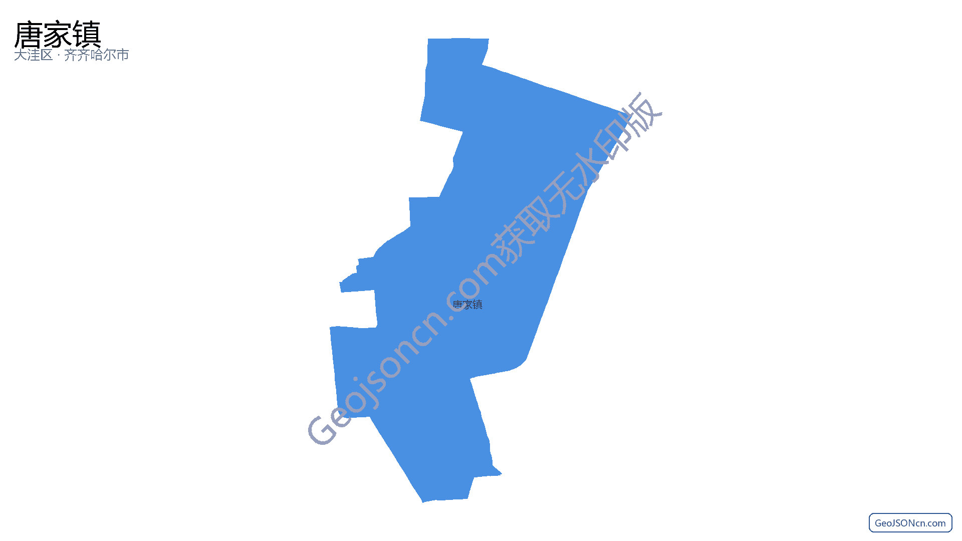 唐家镇行政区划边界地图（大洼区·盘锦市）,提供GeoJSON、SHP矢量边界数据下载及高清地图大图(PNG/JPG) - GeoJSONcn.com
