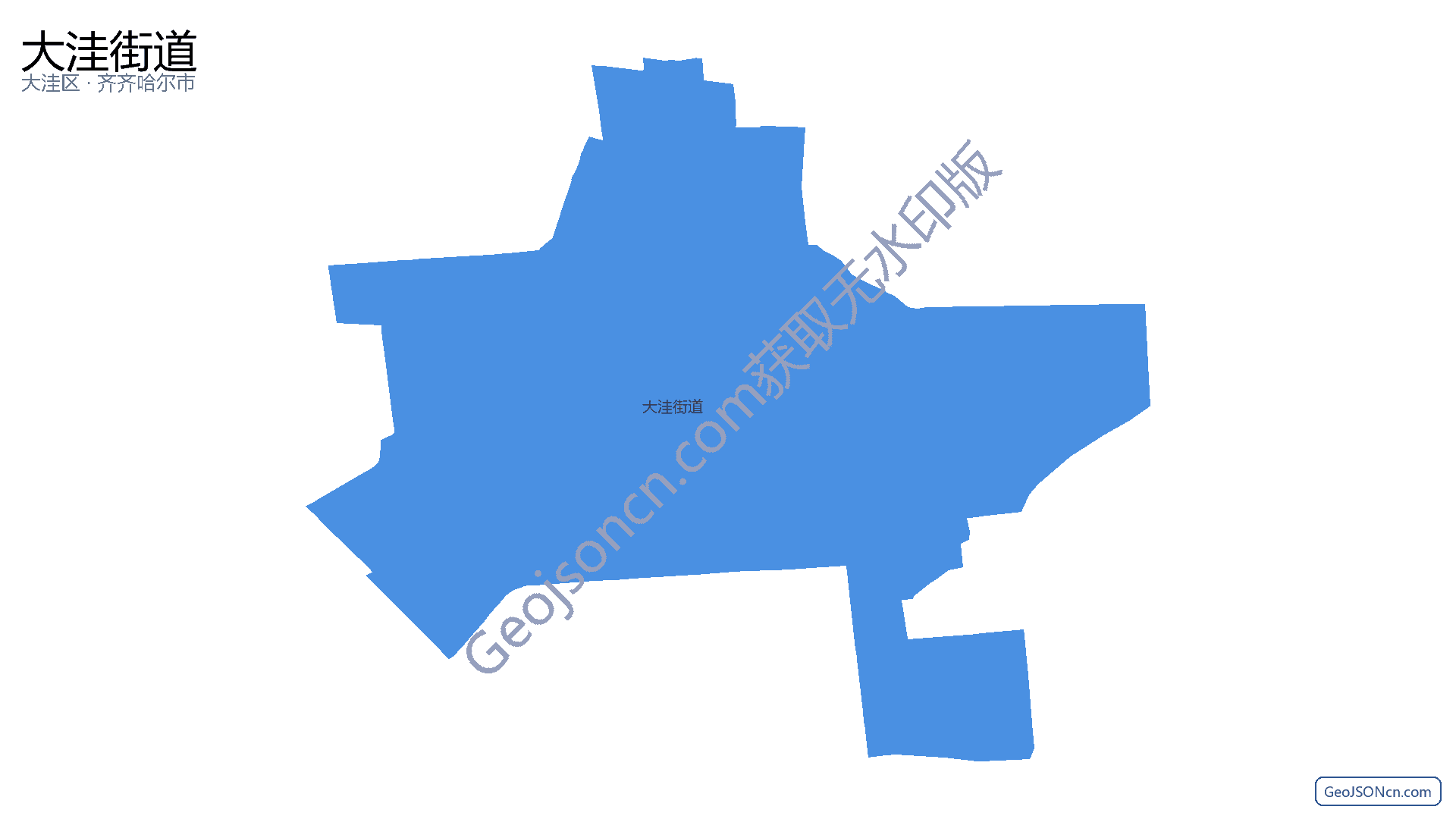大洼街道行政区划边界地图（大洼区·盘锦市）,提供GeoJSON、SHP矢量边界数据下载及高清地图大图(PNG/JPG) - GeoJSONcn.com