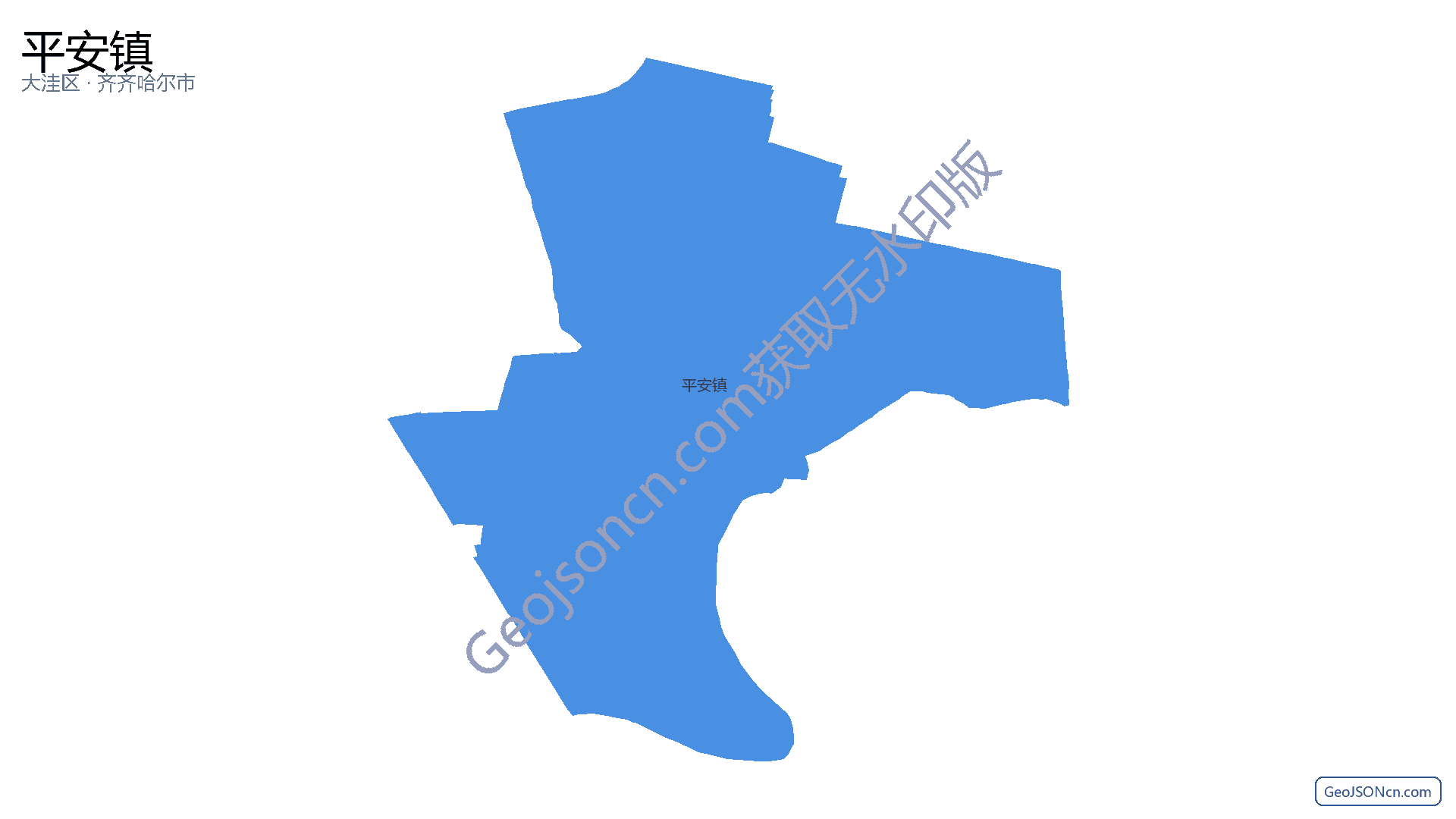 平安镇行政区划边界地图（大洼区·盘锦市）,提供GeoJSON、SHP矢量边界数据下载及高清地图大图(PNG/JPG) - GeoJSONcn.com