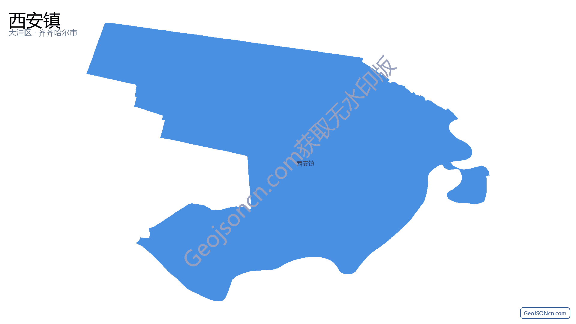 西安镇行政区划边界地图（大洼区·盘锦市）,提供GeoJSON、SHP矢量边界数据下载及高清地图大图(PNG/JPG) - GeoJSONcn.com